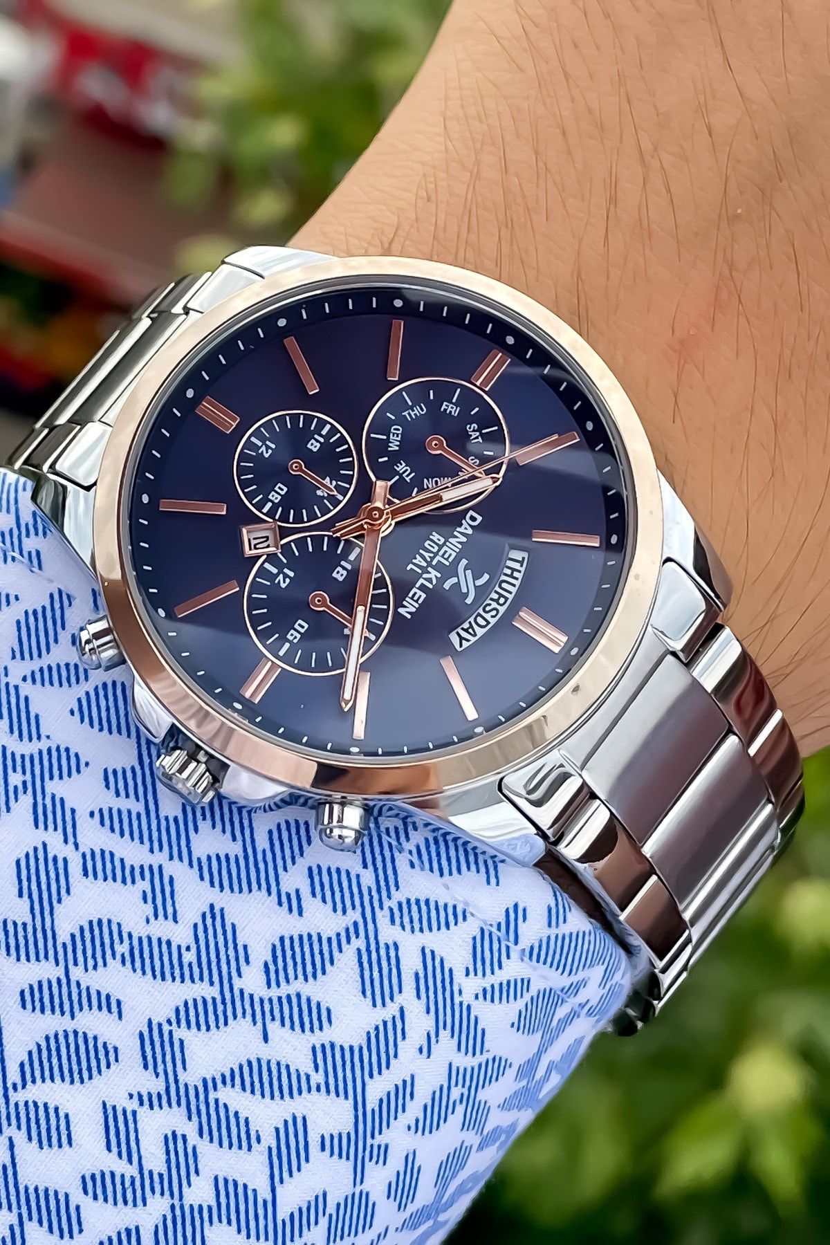 Daniel klein silver toned new arrivals dial watch