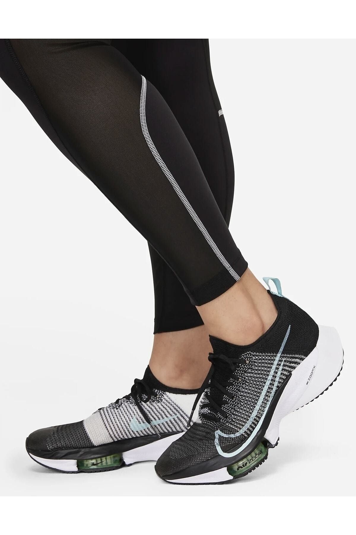 Nike Women's Dri-FIT Fold-Over Waist 7/8 Leggings DD4052-010 Black Size XS  New