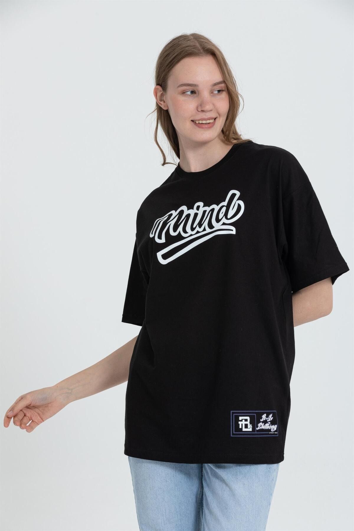 تیشرت R-5738 Crew Neck Oversize Mind Printed