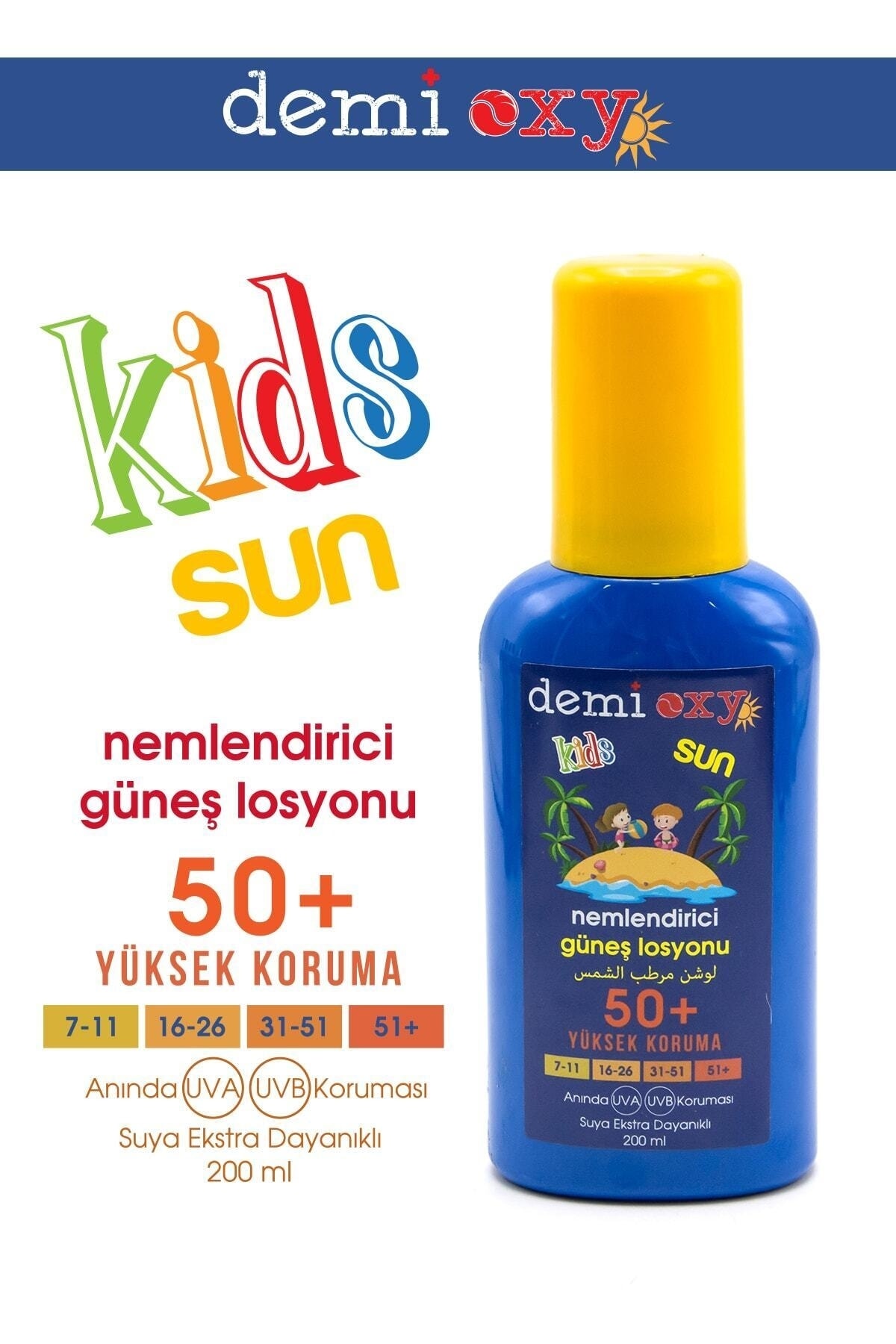 Demi oxy Güneş Losyonu Çocuklar Için Spf 50 200ml fotoğrafı 2 (önizleme)