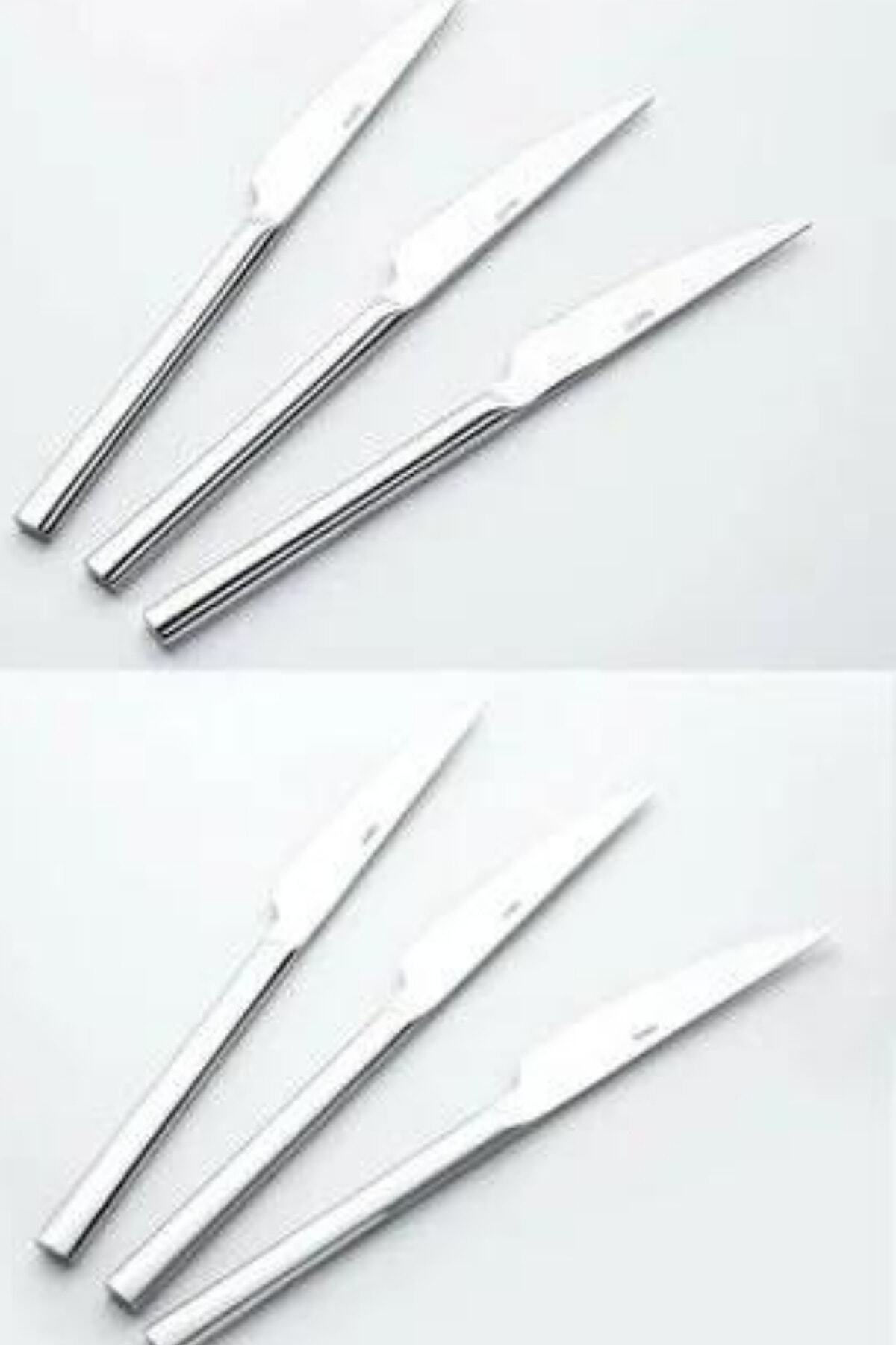 Nehir-Dalyan Model Plain 6 Sweet Knives and 6 food knives Total 12 pieces 1