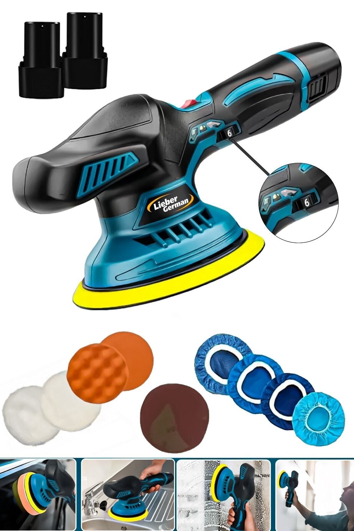 ORBIT8810 Rev Adjustable Panasonic 2x Battery Orbital Eccentric Polishing Cake Sander Machine