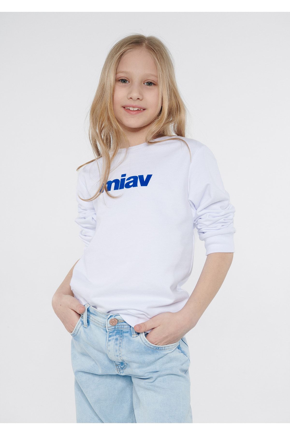 سویشرت سفید چاپی Miav 6610031-620