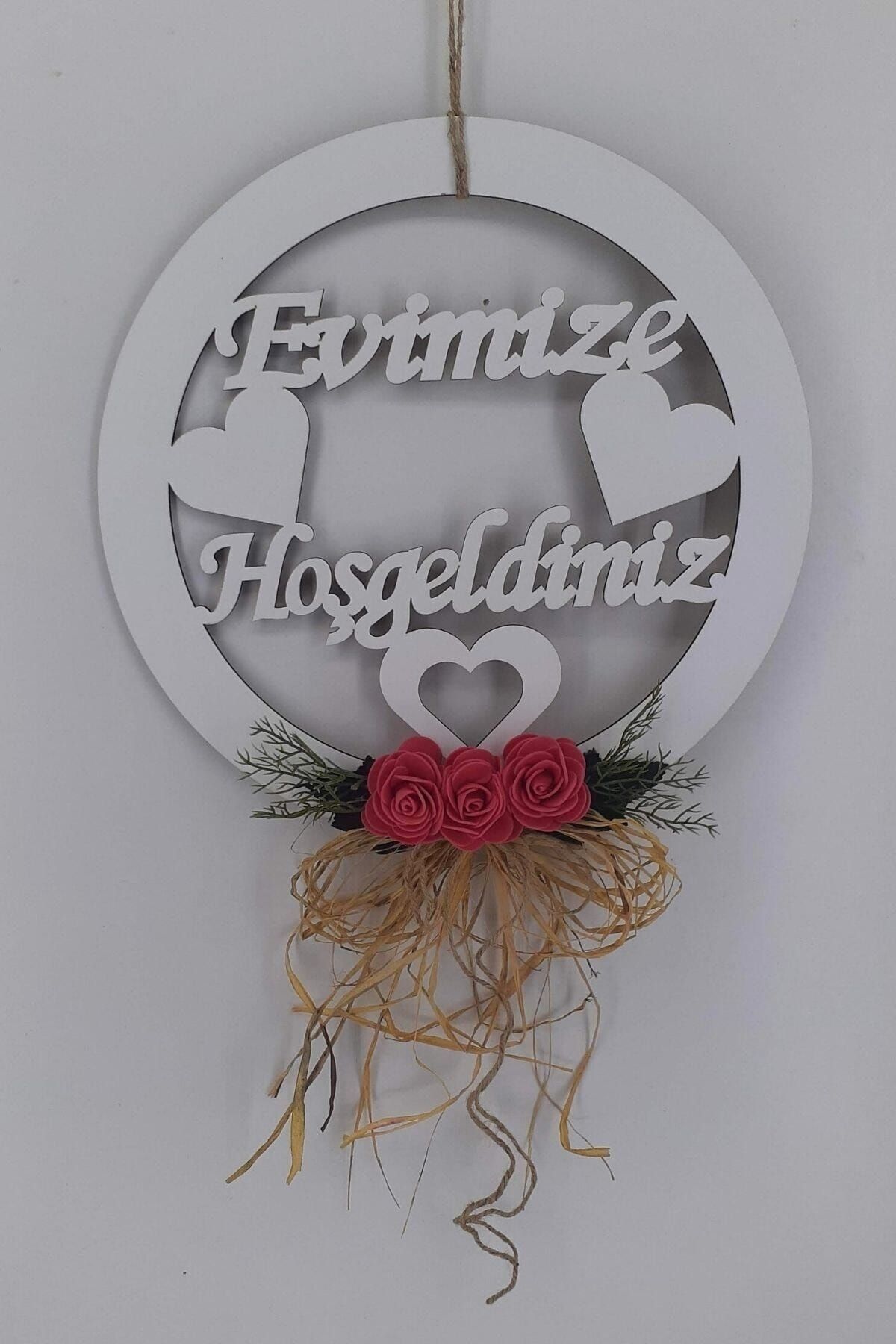 Aker Hediyelik-Welcome to Our Home Wooden Door Ornament 1