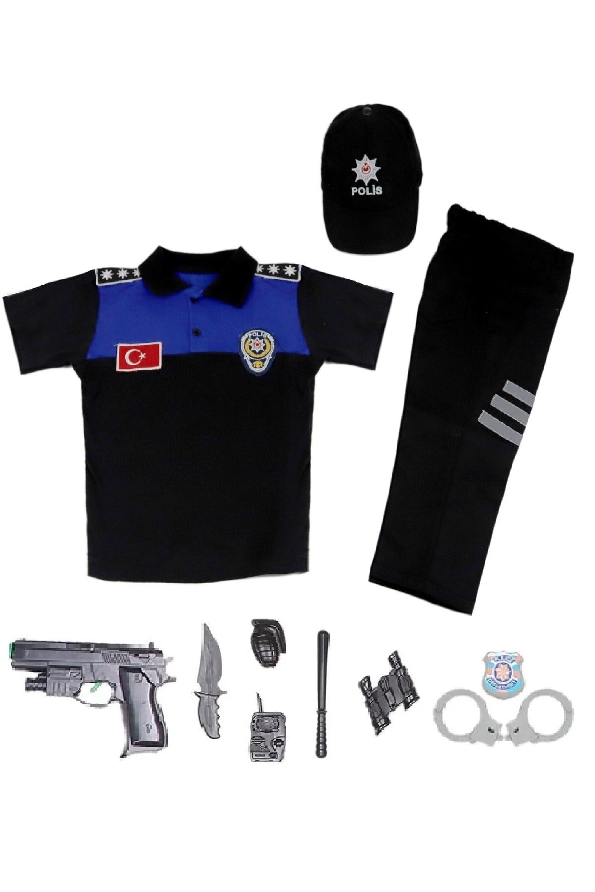 Children's Polo Collar Civil Society Police Costume Children's Polo Collar Civil Society Police Costume