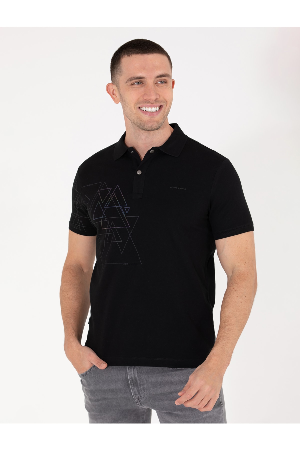 تیشرت یقه پلو مردانه هندسی آستین کوتاه | پیر کاردین Pierre Cardin G021SZ011.000.1588960 - تصویر 6