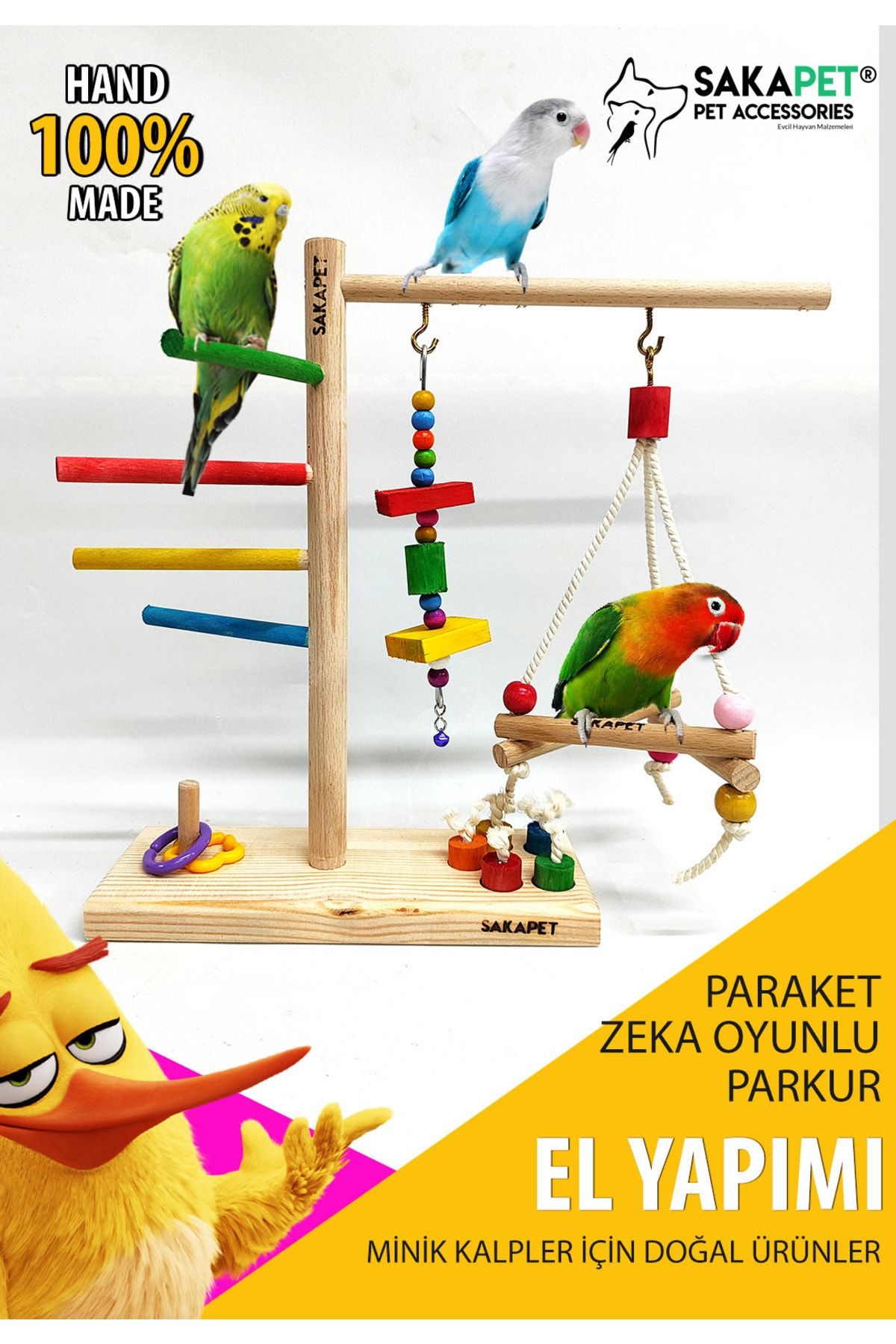 SAKAPET-Hanging Swing Mini Budgie with Interactive Intelligence Game - Tunnek As07 1