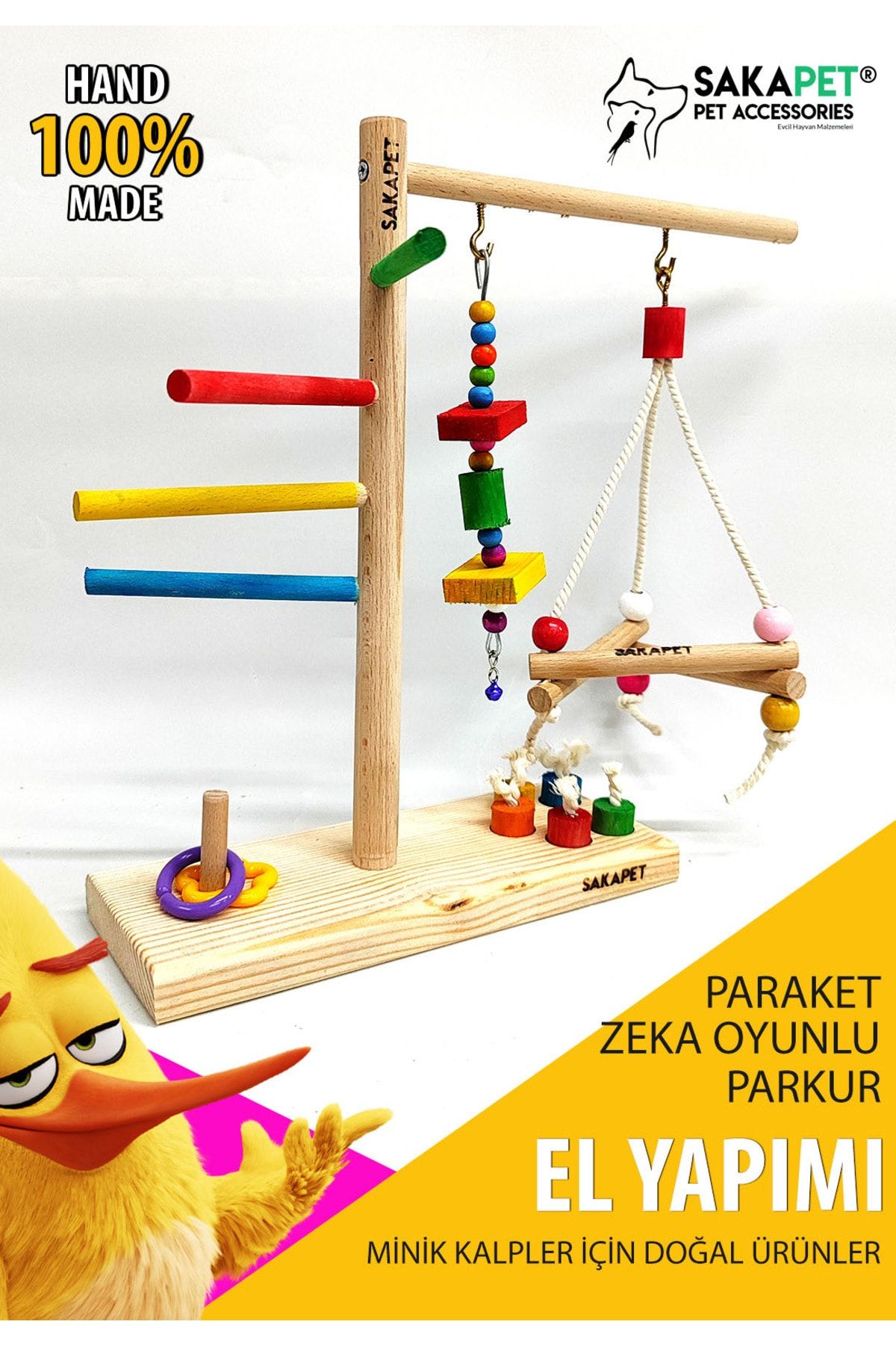 SAKAPET-Hanging Swing Mini Budgie with Interactive Intelligence Game - Tunnek As07 3
