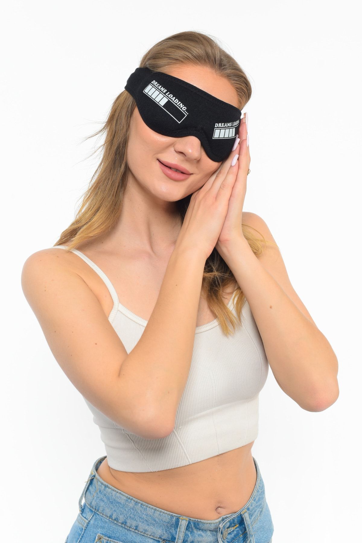 Sh Mağazacılık-Cotton Black Washable Eye Patch Sleeping Mask Let Me Go 5
