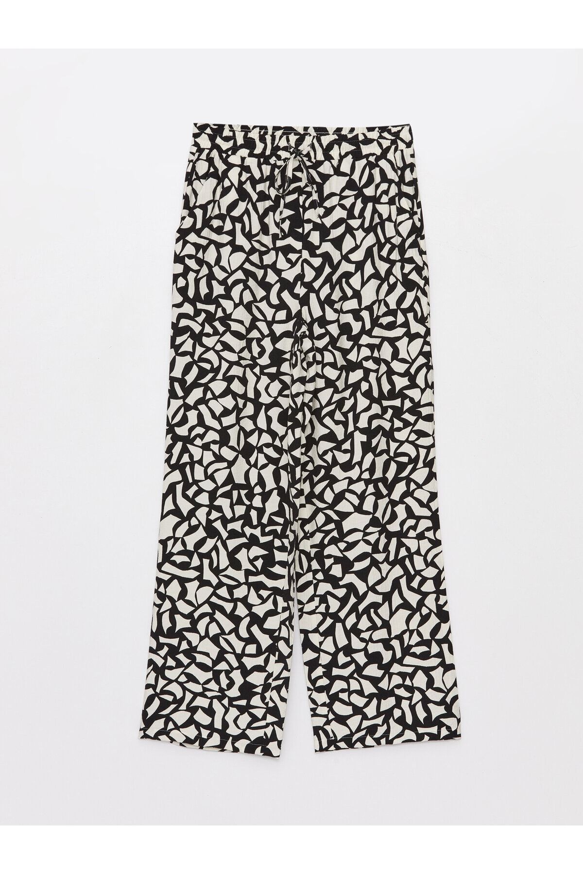 LC Waikiki-Patterned Comfortable Patterned Women's Trousers with Elastic Waist 1