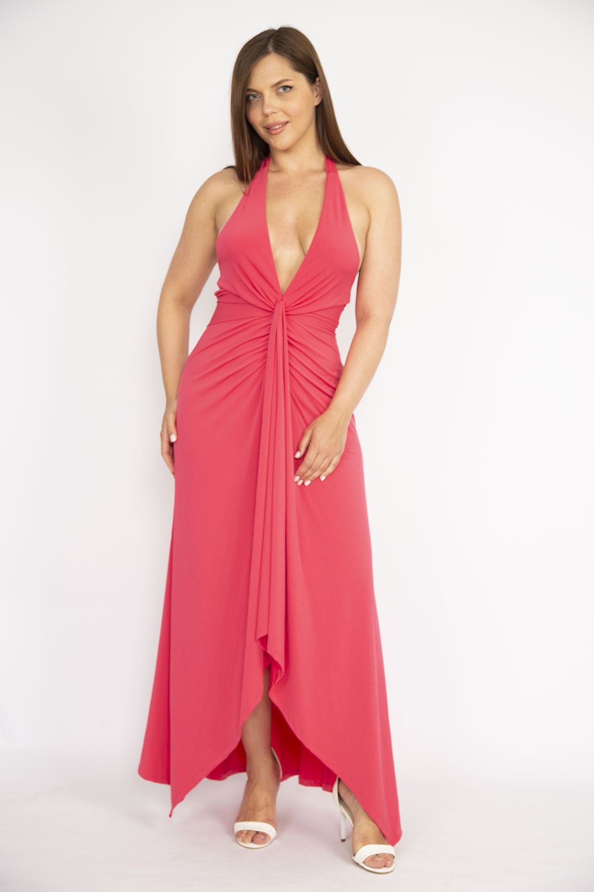 Plus size halter neck maxi dress online