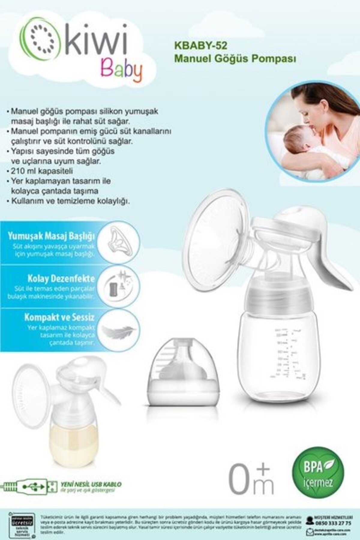 Kiwi Kbaby 52 Manuel Göğüs Pompası fotoğrafı 2 (önizleme)