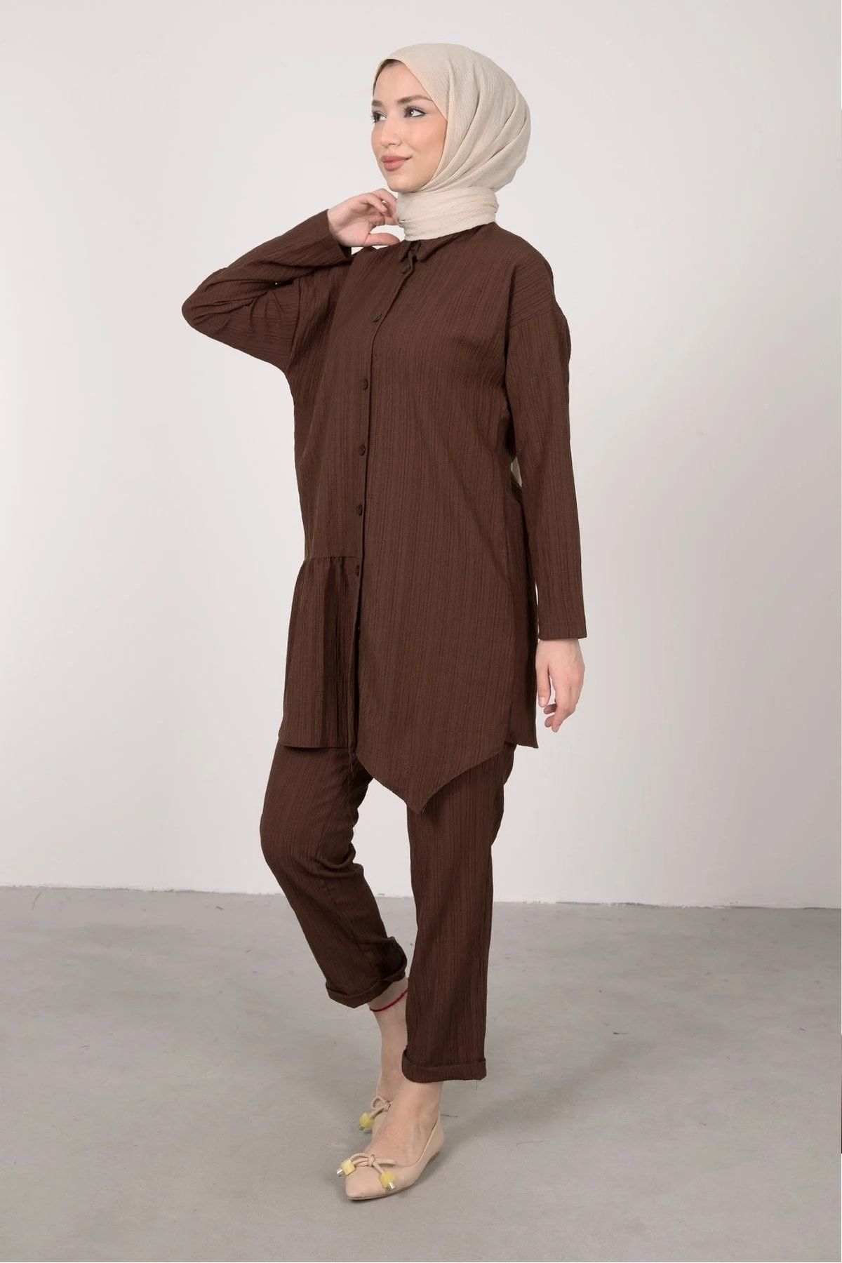 Swana Modest Hijab Clothing Rossi Fabric Tunic Cross Asymmetrical