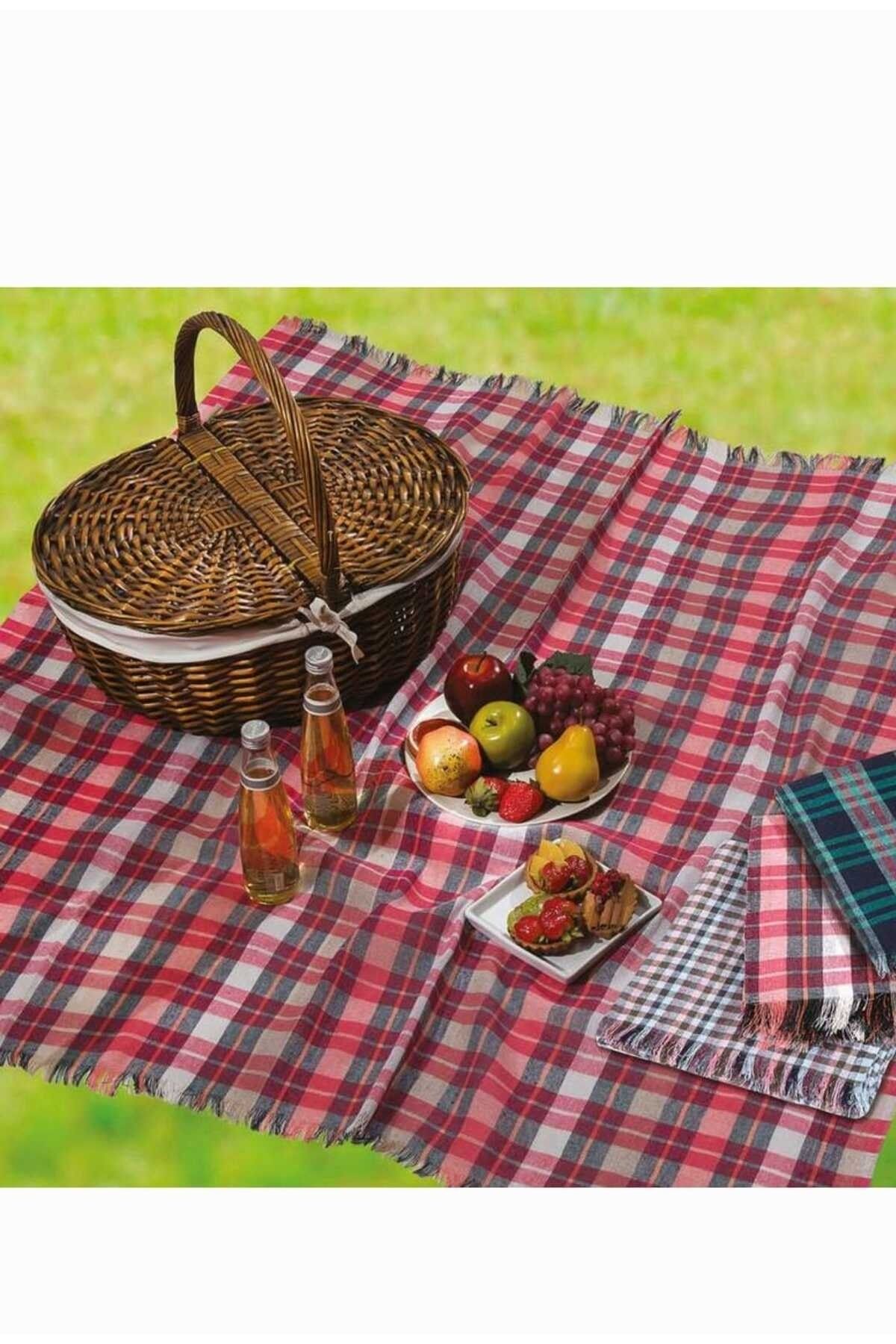 ÇEÇEN HOME-(2 PCS) Multi-Purpose Tableware Cloth Small Square Gingham Pattern Tablecloth, Picnic Cloth 140x140cm 1