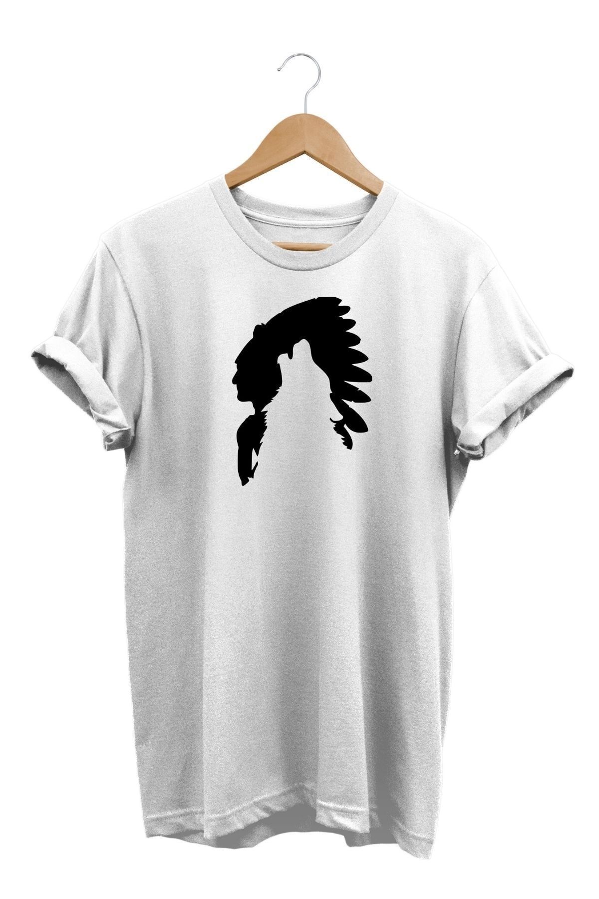 remonz Native American Wolf Printed 100 Cotton Oversize T shirt