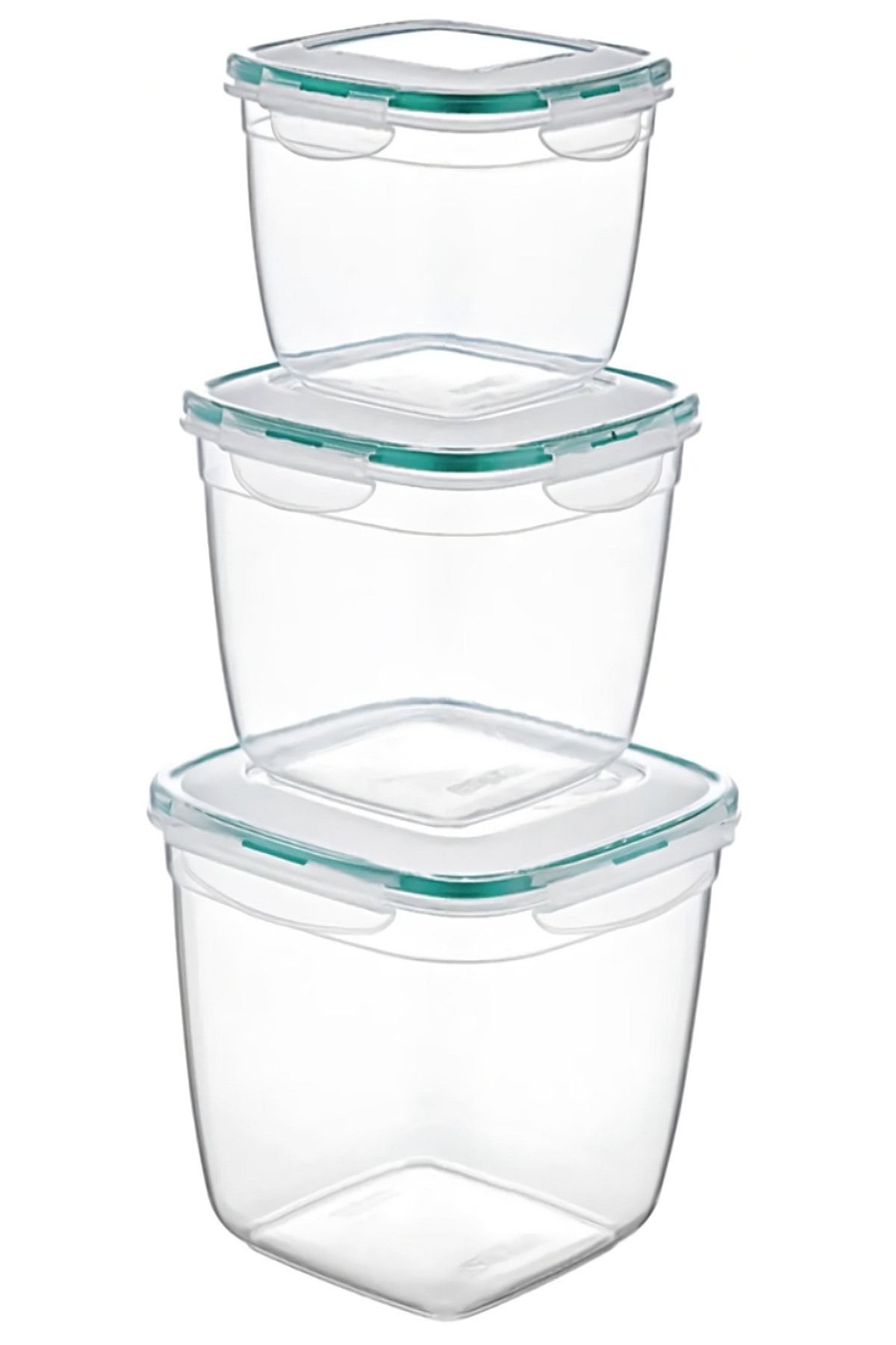 Emofom-(SET OF 3) Fresh Box 1100 - 2000 - 3600 ml Airtight & Liquid-Proof Storage Container Lunch Box 1