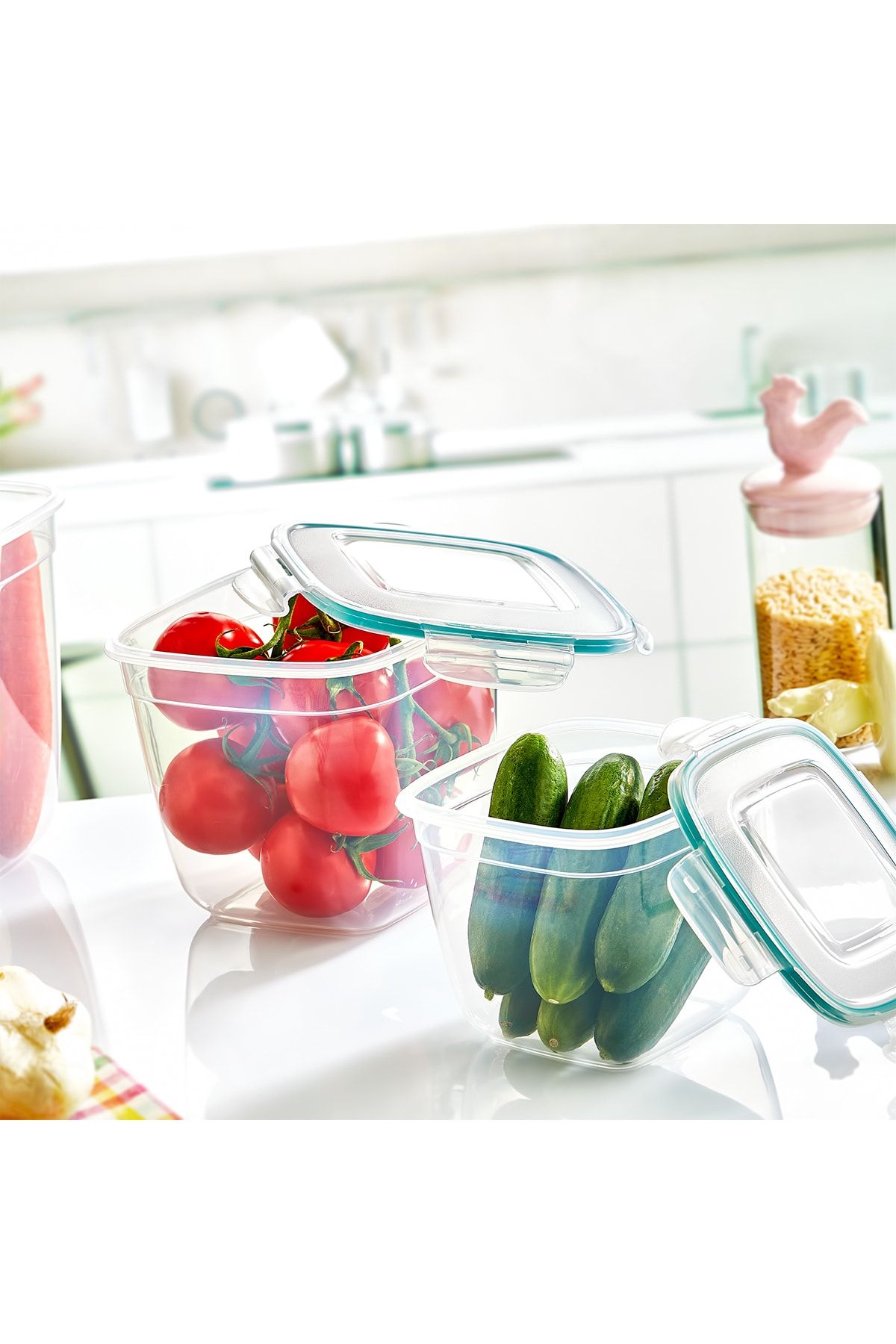 Emofom-(SET OF 3) Fresh Box 1100 - 2000 - 3600 ml Airtight & Liquid-Proof Storage Container Lunch Box 2