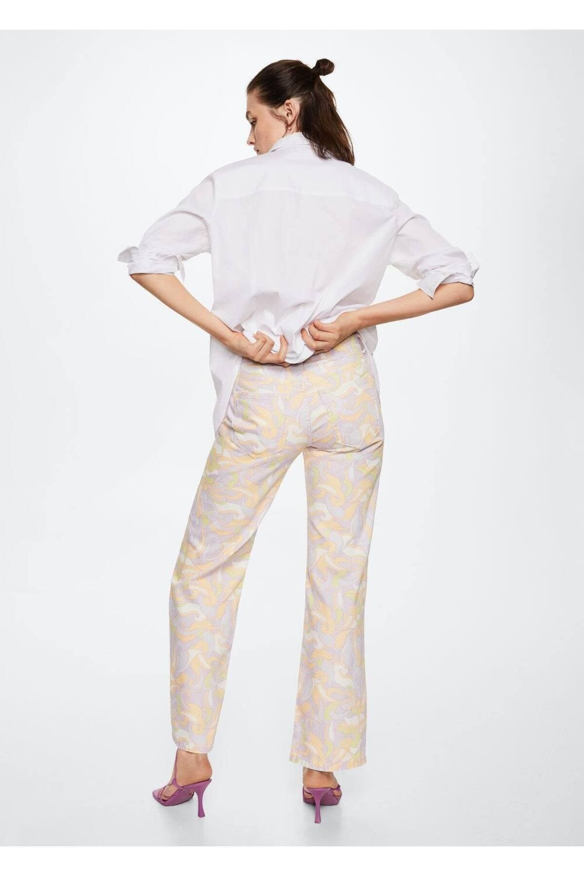 MANGO Woman-Blugi cu picior largi cu model 4