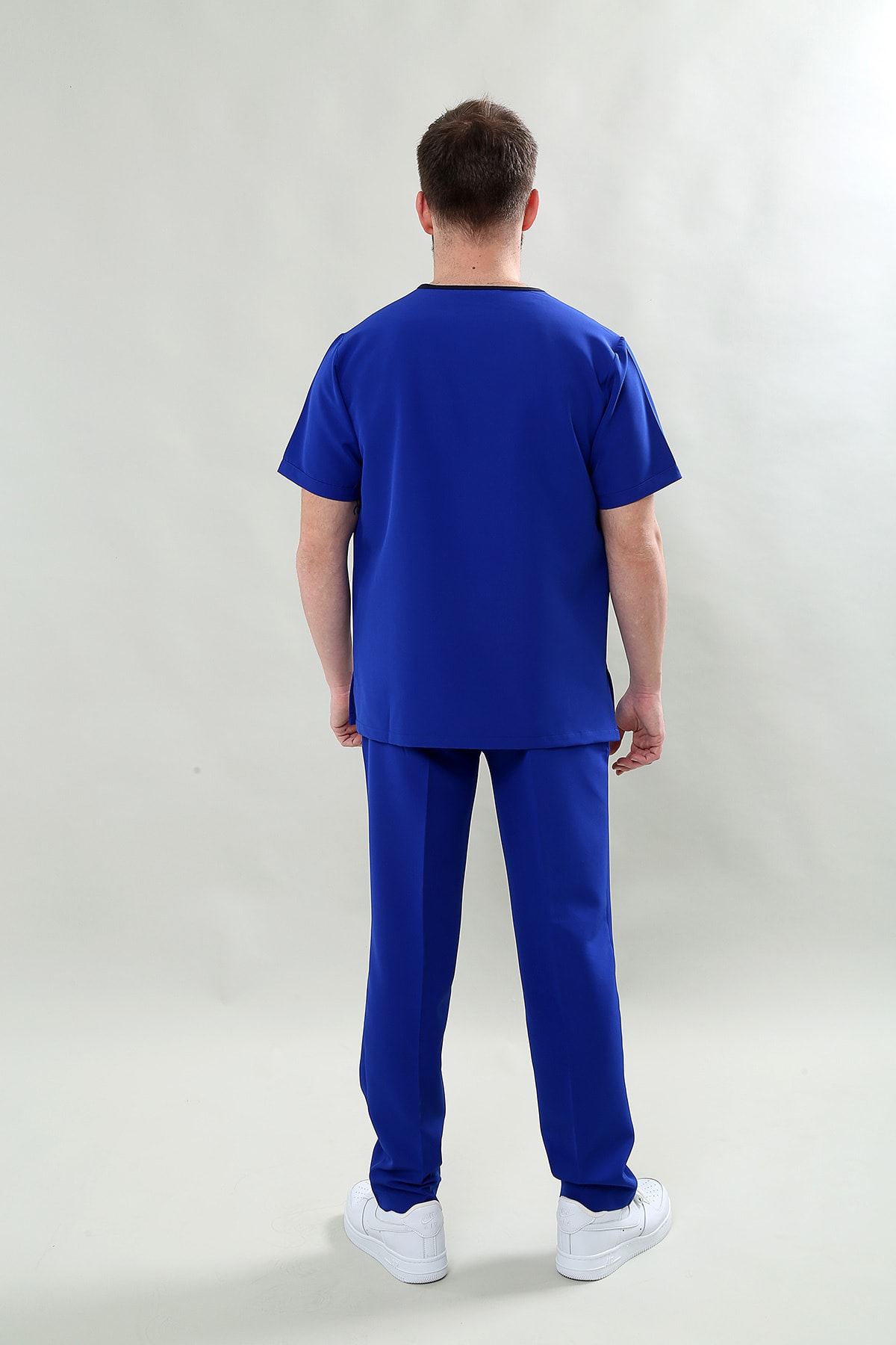 Scrubssy Basic Comfort Saks Mavisi Erkek Cerrahi Takım Likralı Scrubs