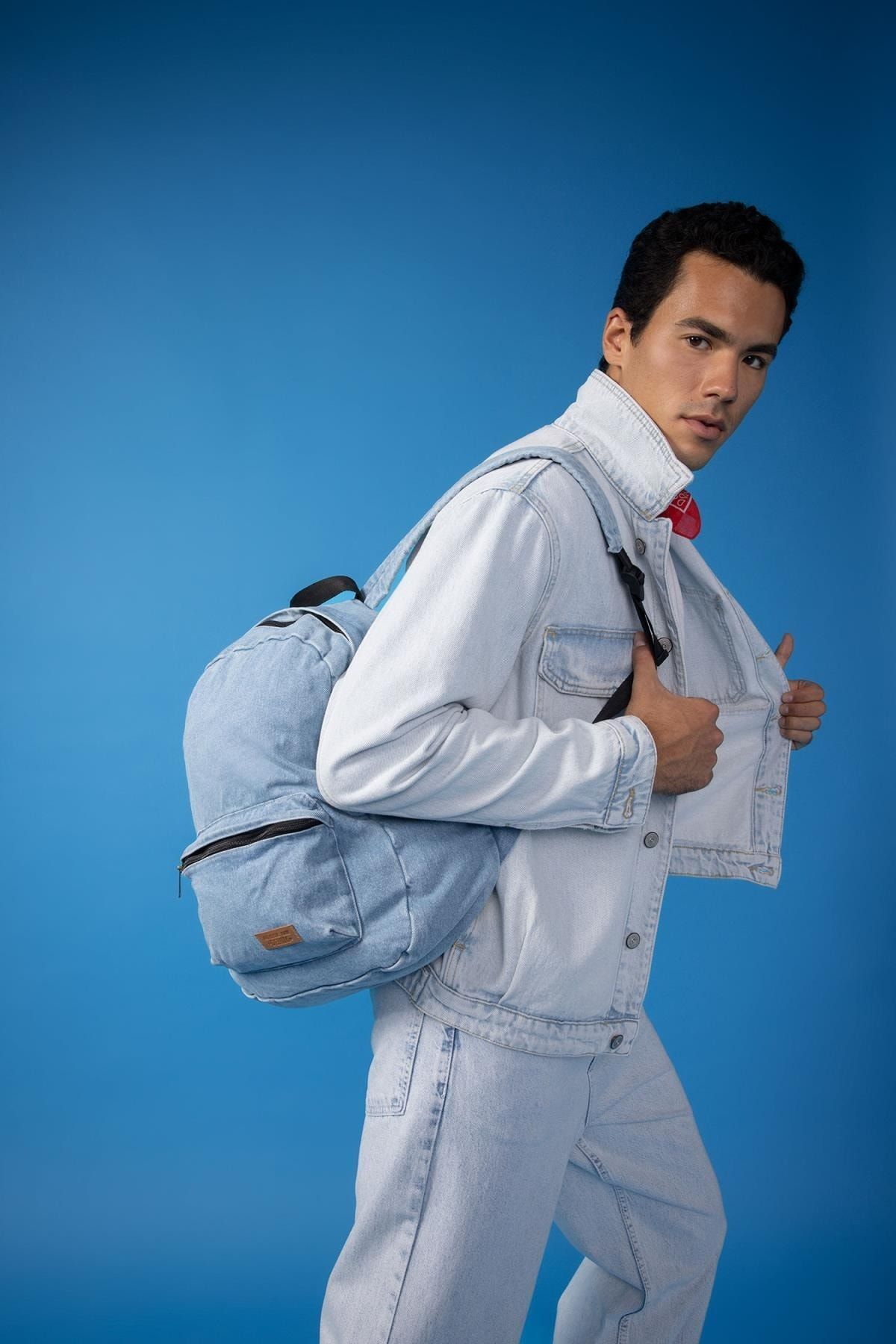 Denim hot sale school backpack