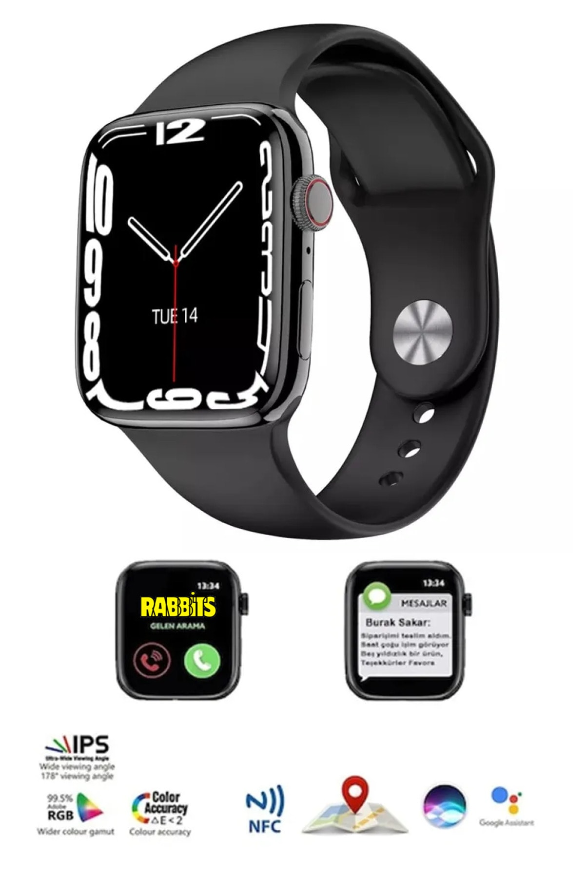 Oppo F15 Uyumlu Akıllı Saat Konuşma Özellikli Watch 8 PRO