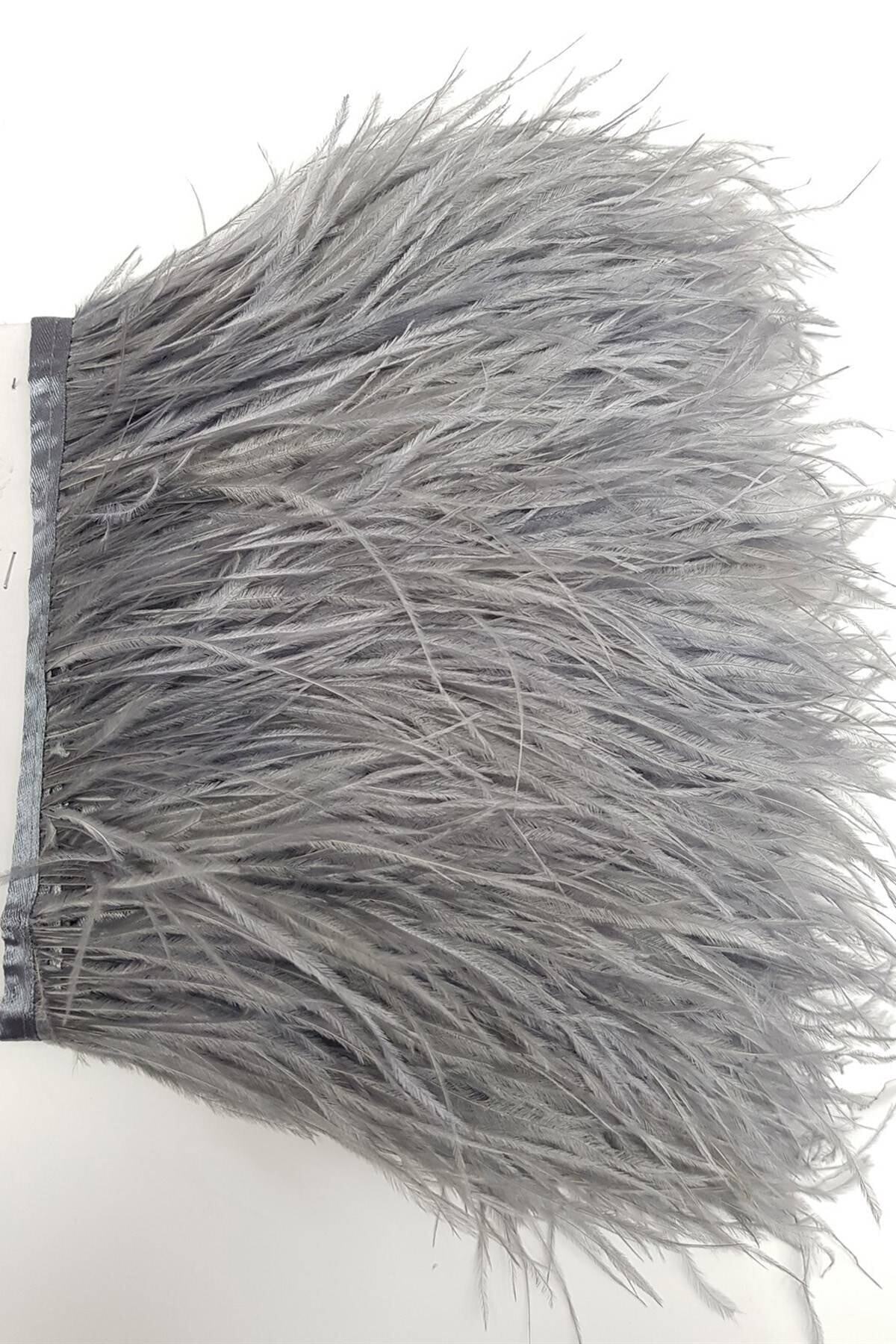 Gray Ostrich Feather on Clothing Legs 100 Cm – Other Accessories
