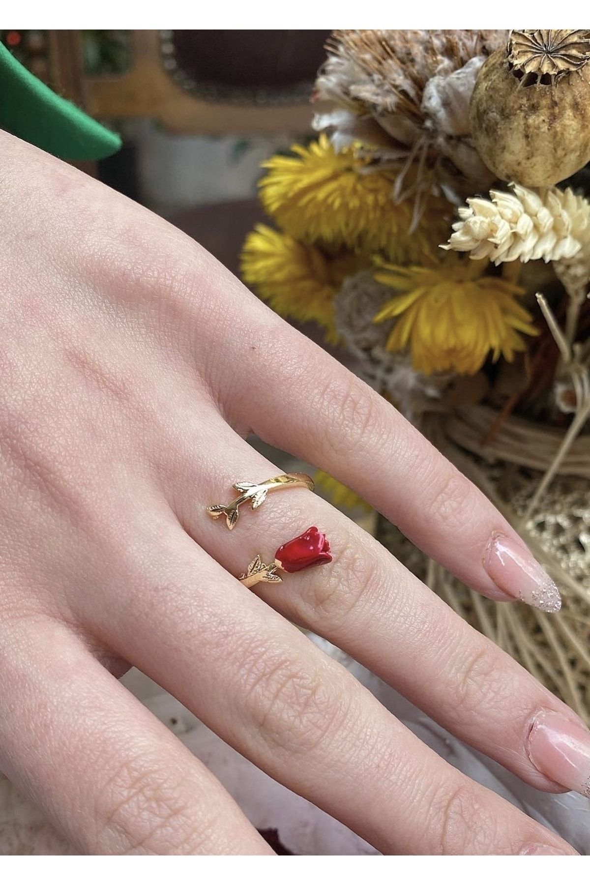 Red stone gold ring for ladies top