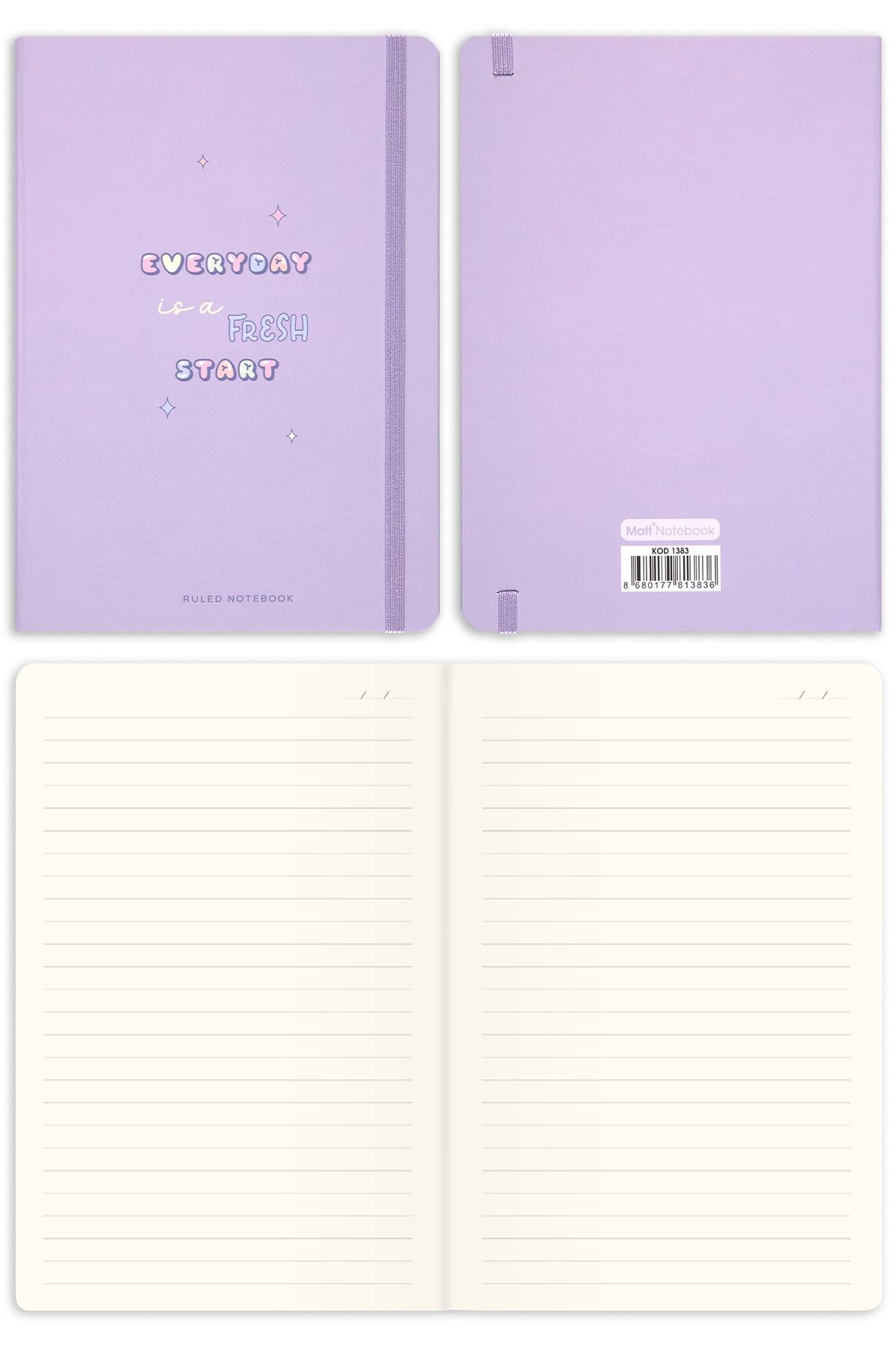 Matt Notebook-A5 2 Notebook Set 15x21 cm Lined 6