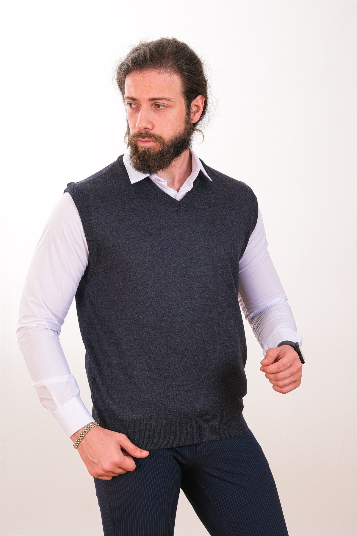 Dark grey sweater vest cheap