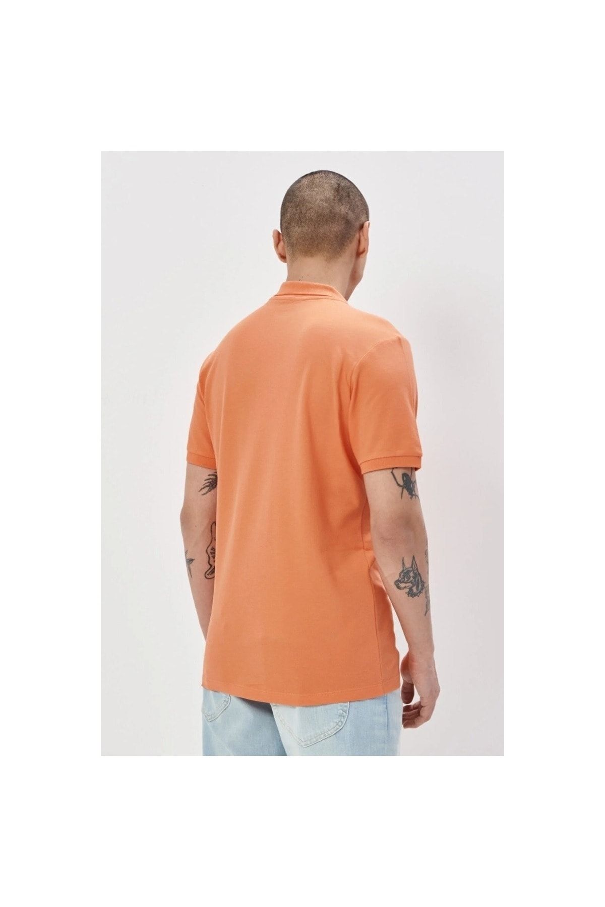 Lee نارنجی مردانه چوگان yaka t shirt