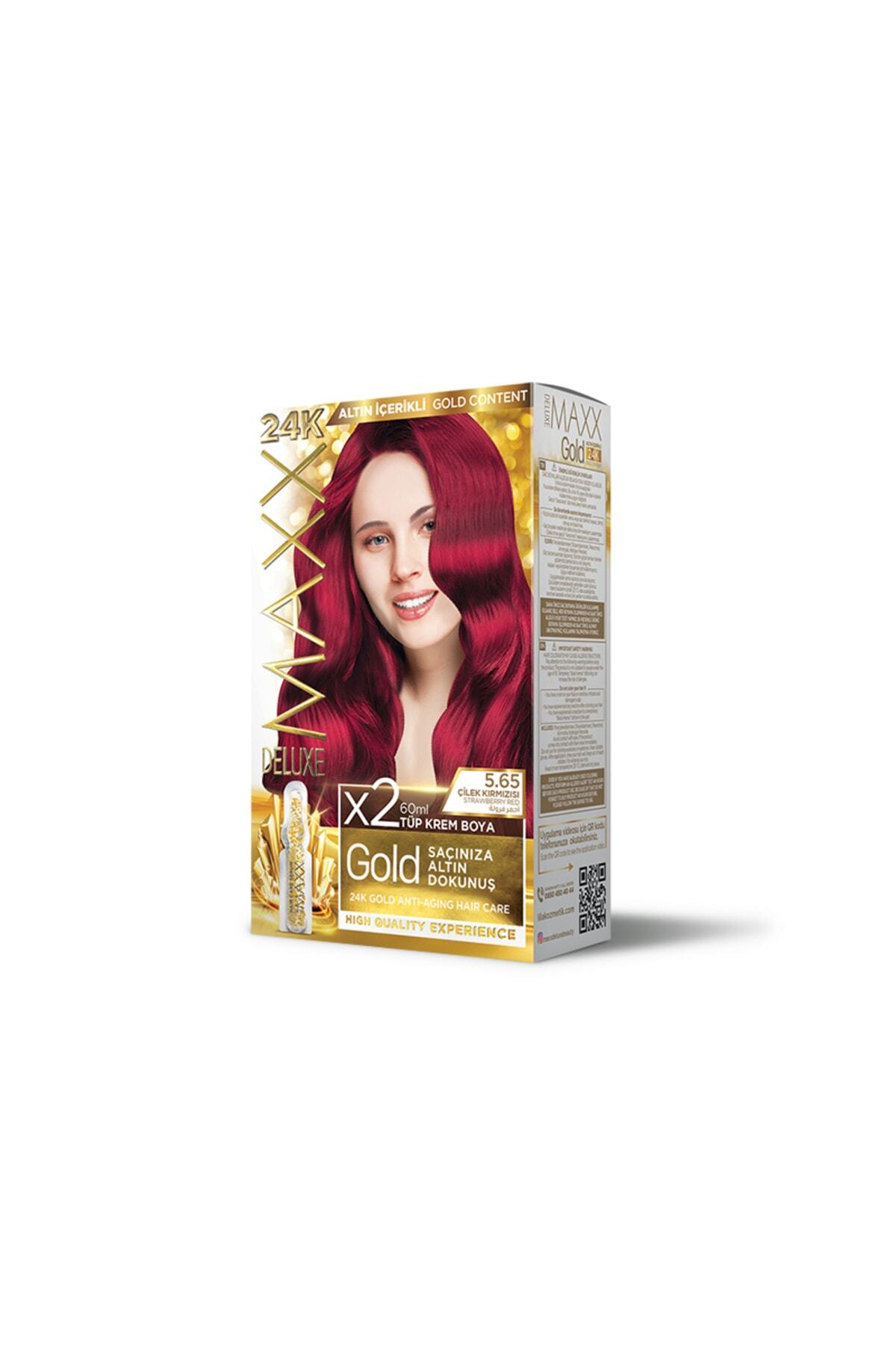 D・Cosmetics Maxx Maxx Deluxe Golden Beauty - 5.65 Hair Dye, Strawberry Red (1