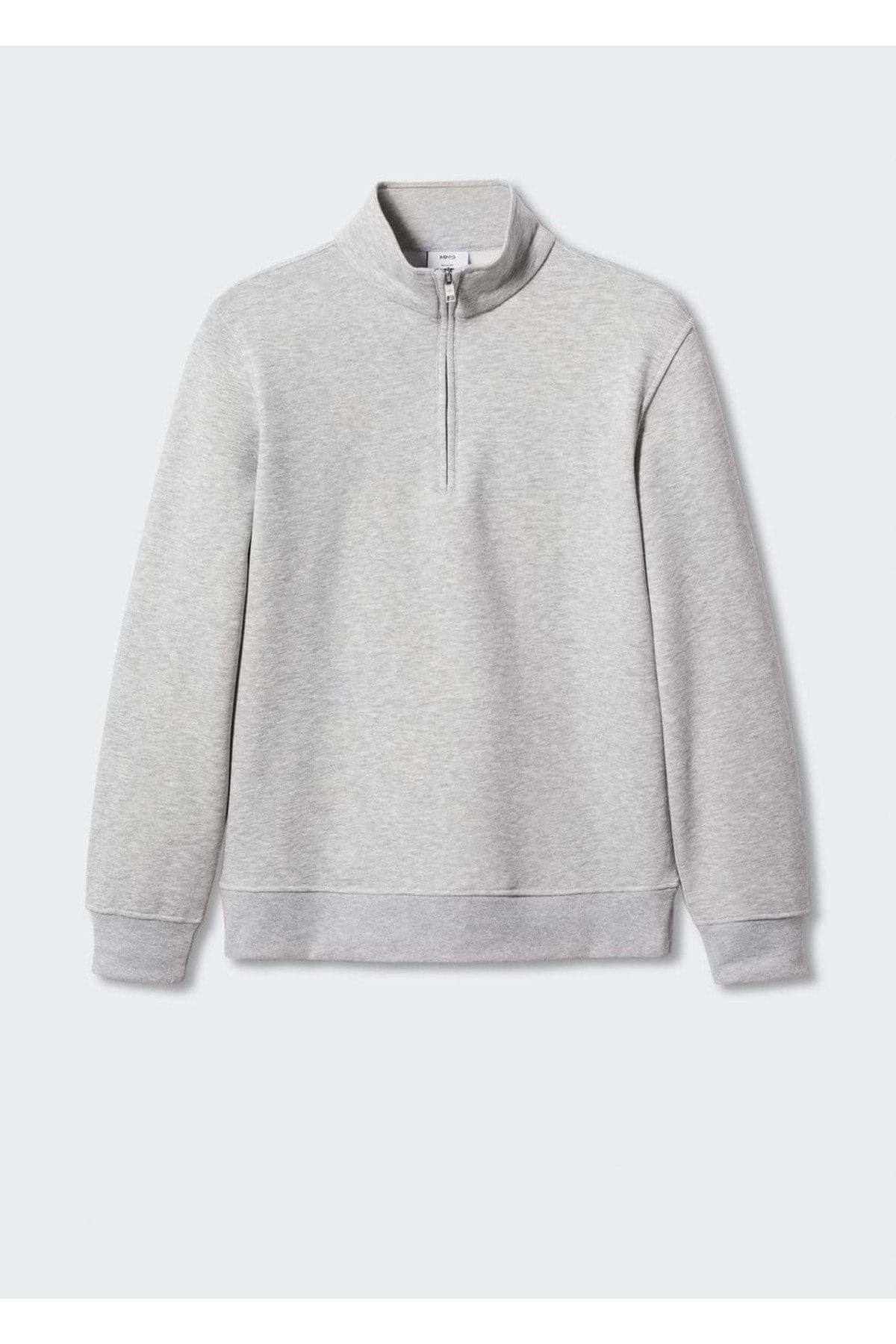 MANGO Man-Baumwoll-Sweatshirt mit Reißverschlusskragen 3