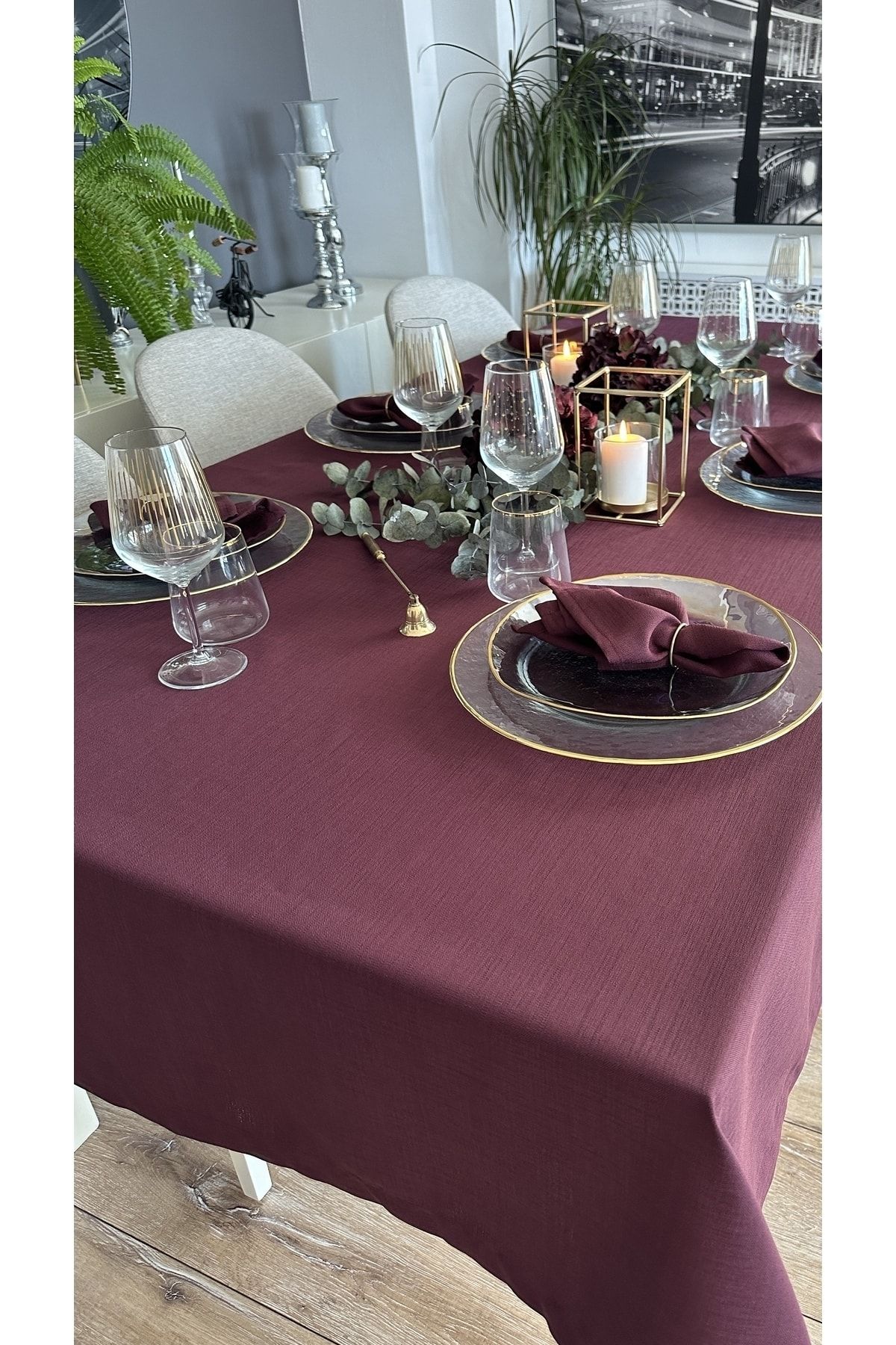 Decamor home-Τραπεζομάντηλο λινό με υφή δαμάσκηνο 3