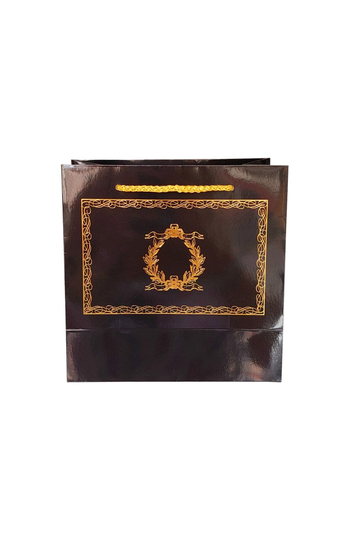 Mila Kurabiyka Siyah Karton Hediyelik Çanta Gold Yaldızlı İsme Özel 20x20x10 cm -10 Adet Mevlüt Bebek Sünnet Doğum fotoğrafı 2 (önizleme)