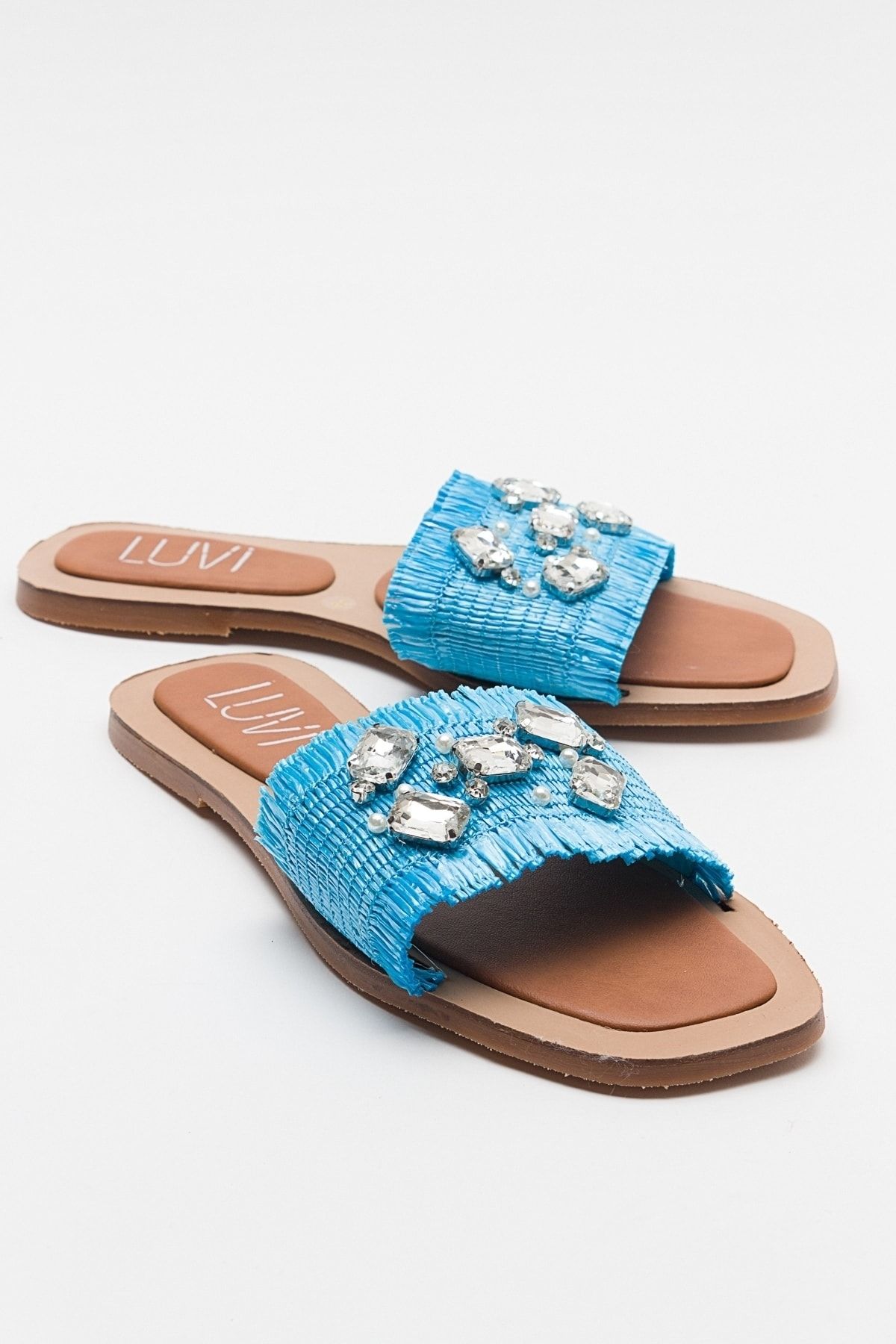 دمپایی زنانه سنگی آبی نوزاد NORVE luvishoes