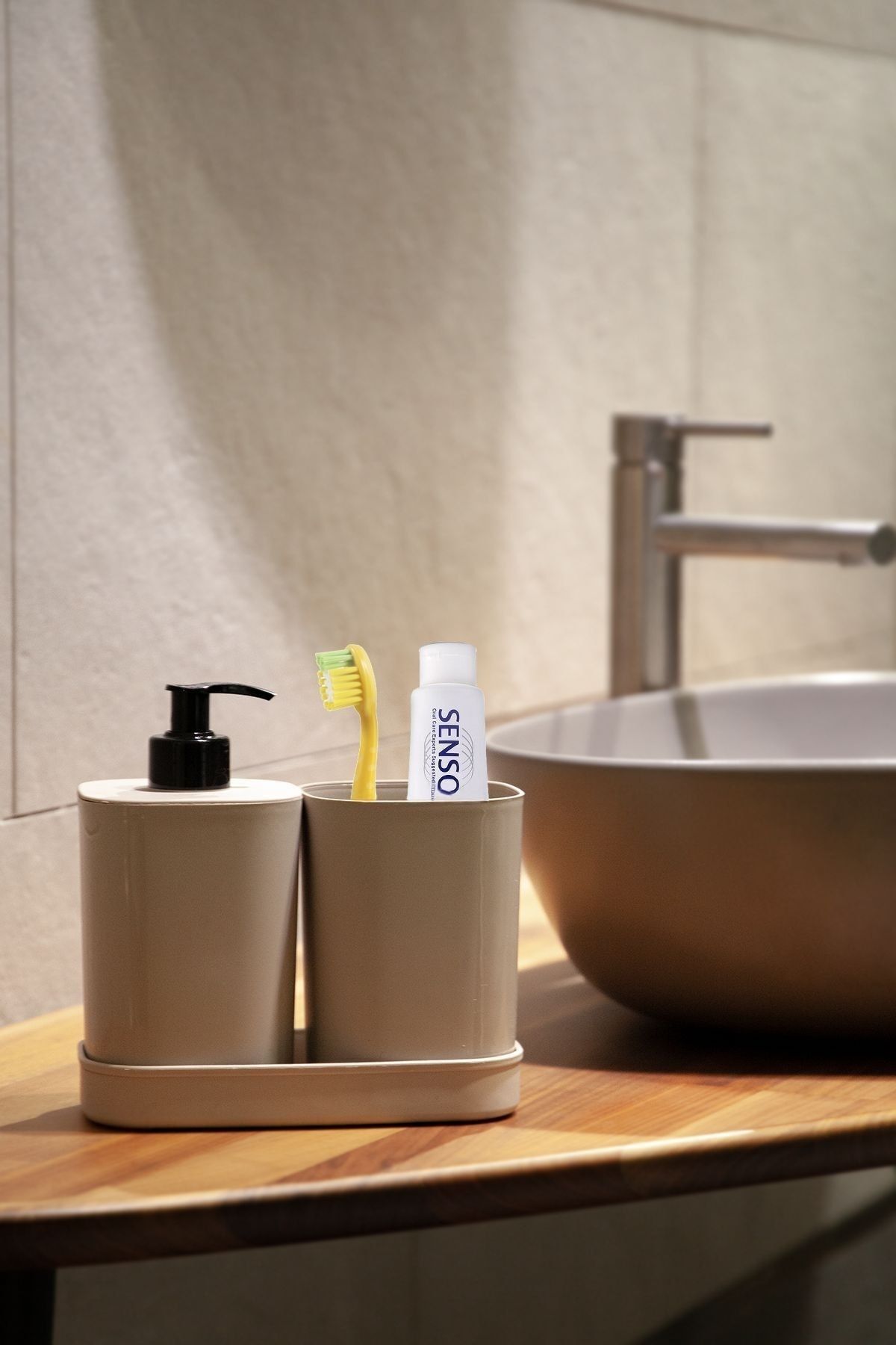 Ecolux CREAT VE 3 PIECE BATHROOM SET LIQUID SOAP DISPENSER