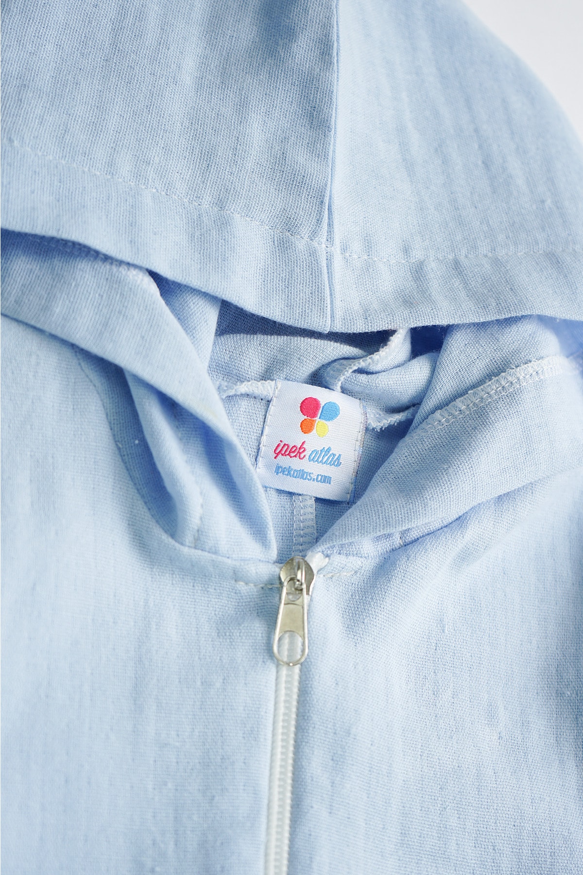 ipek atlas Kız Erkek Bebek Ve Çocuk Dinozor Tasarımlı Müslin Kumaş Kapüşonlu Tulum fotoğrafı 3 (önizleme)