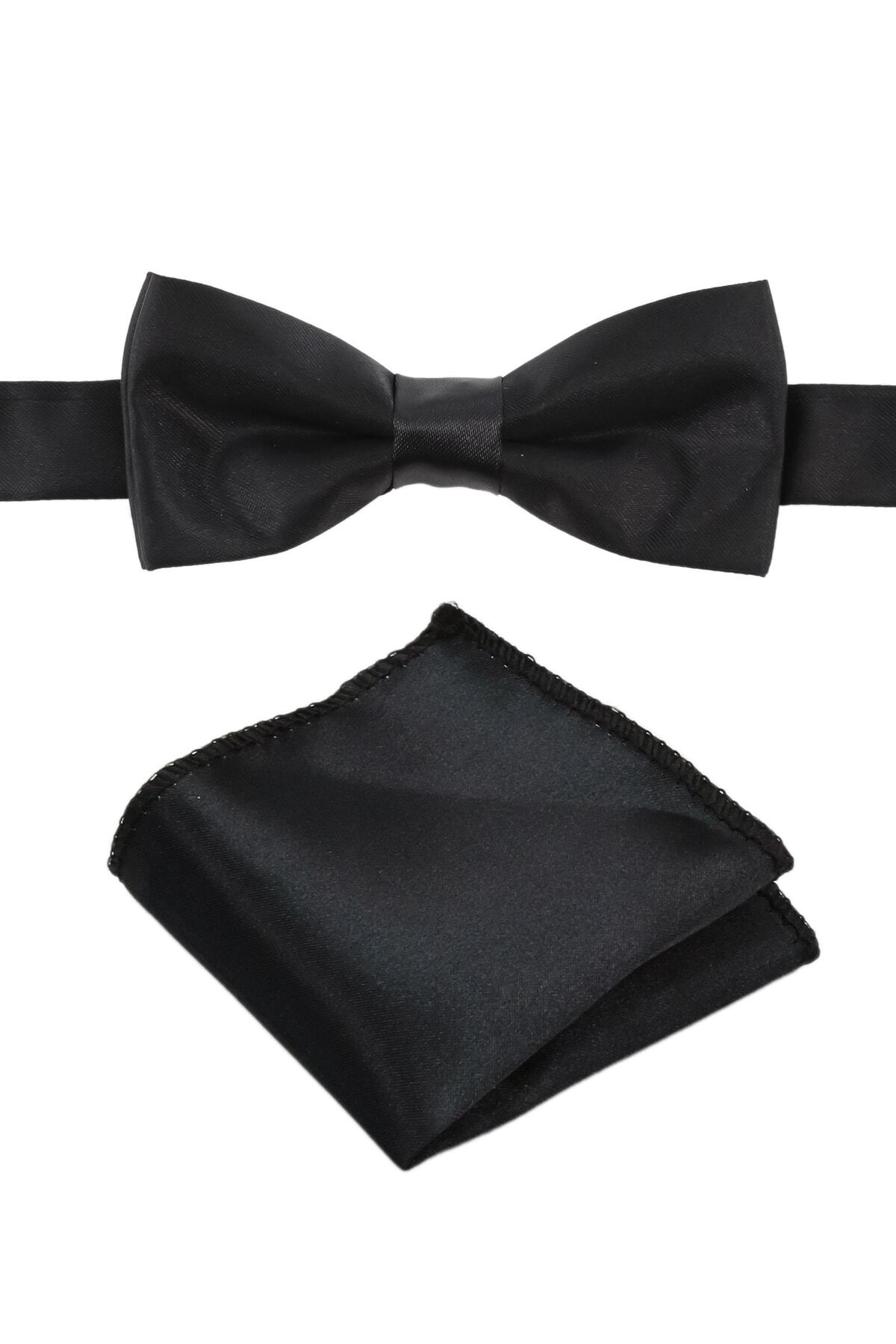 Boys Satin Bow Tie Handkerchief Set Single Size 3-14Years