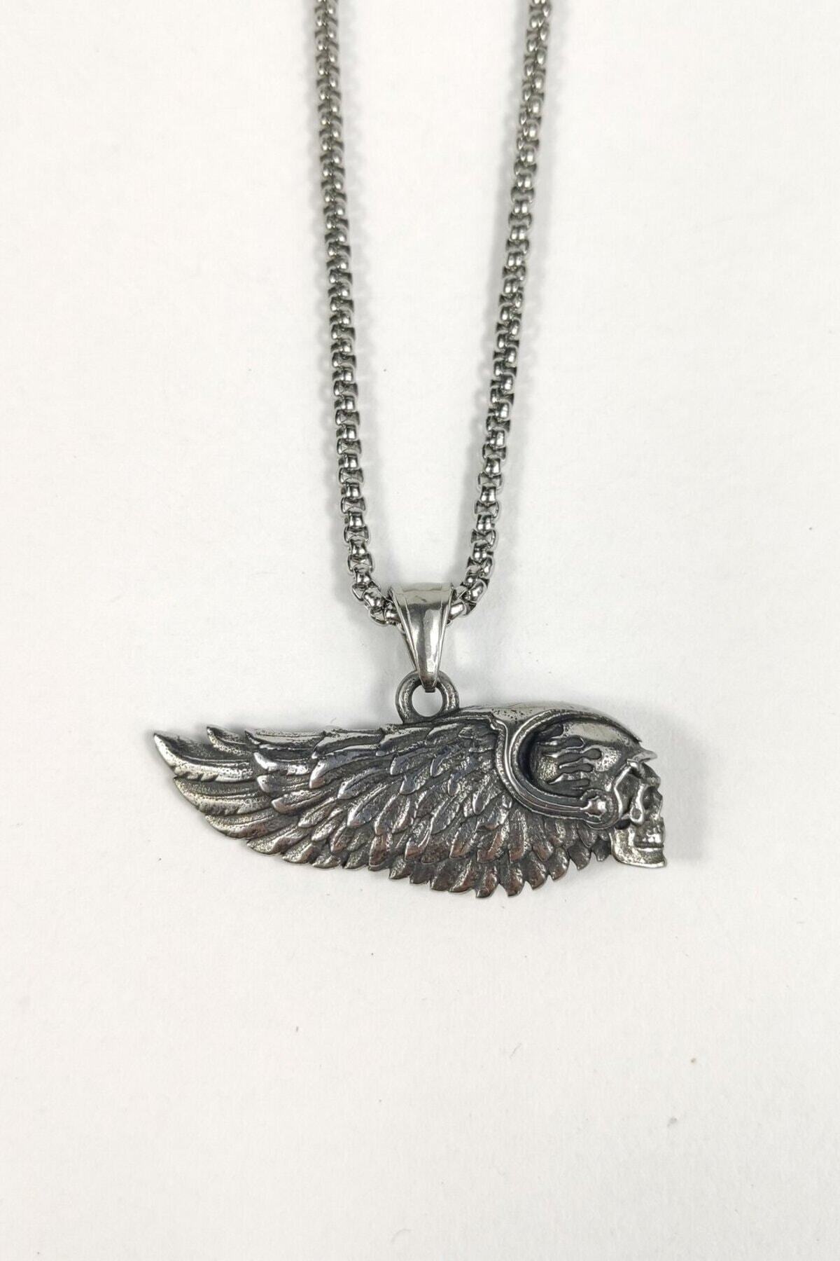 Ayya Aksesuar-Steel Necklace 316l And Hells Angel Biker Pendant Necklace Ring 1