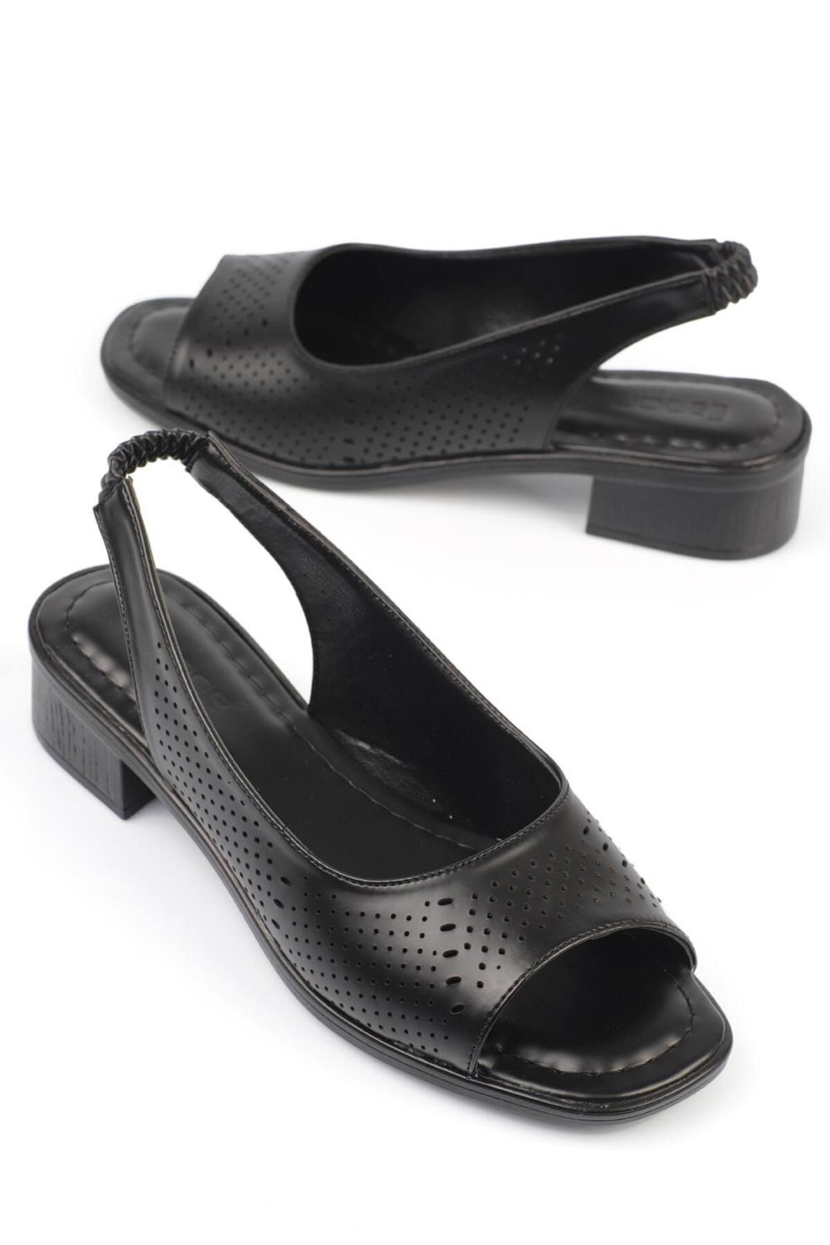 Capone Outfitters Capone Önü Açık Siyah Kadın Topuklu Ayakkabı 627-O12-CİL-01-00000