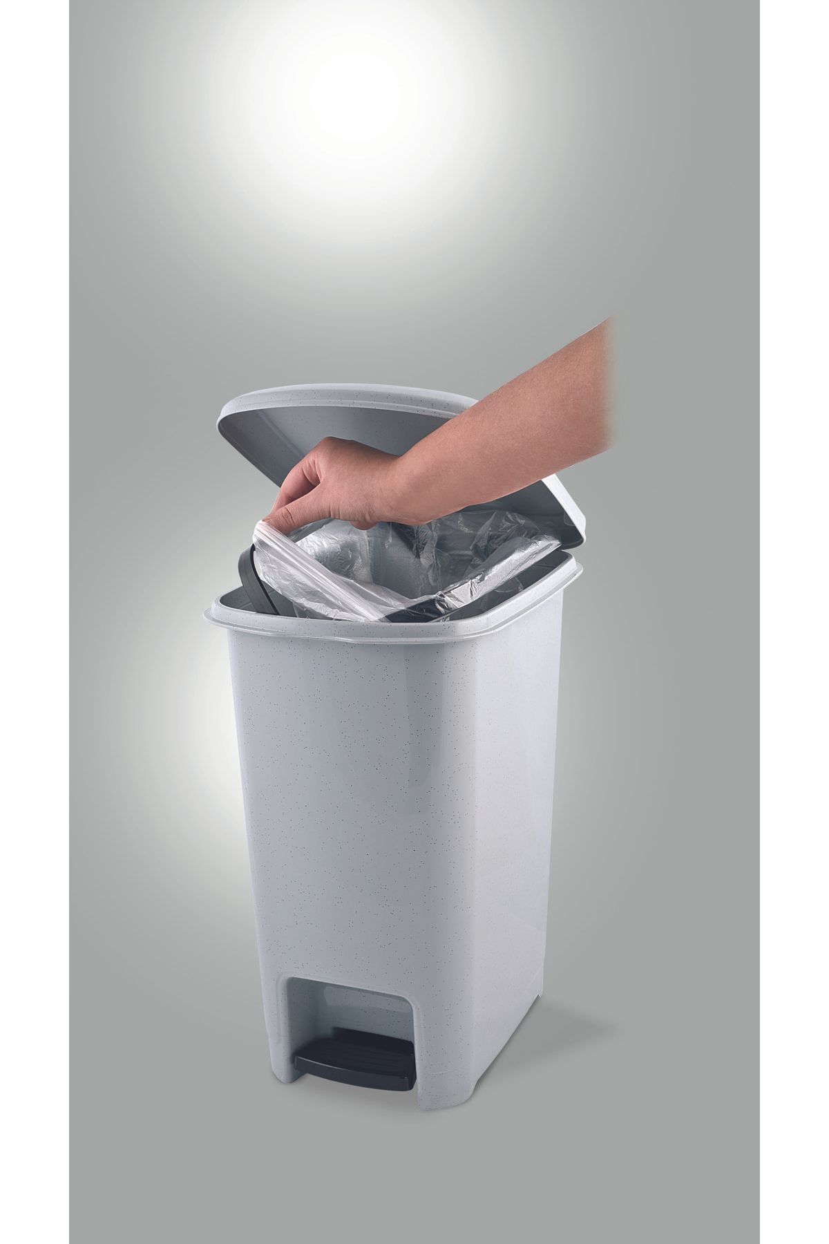 Melkan Home Pedal Dustbin 10 Liter White Garbage Bin Slim Pedal