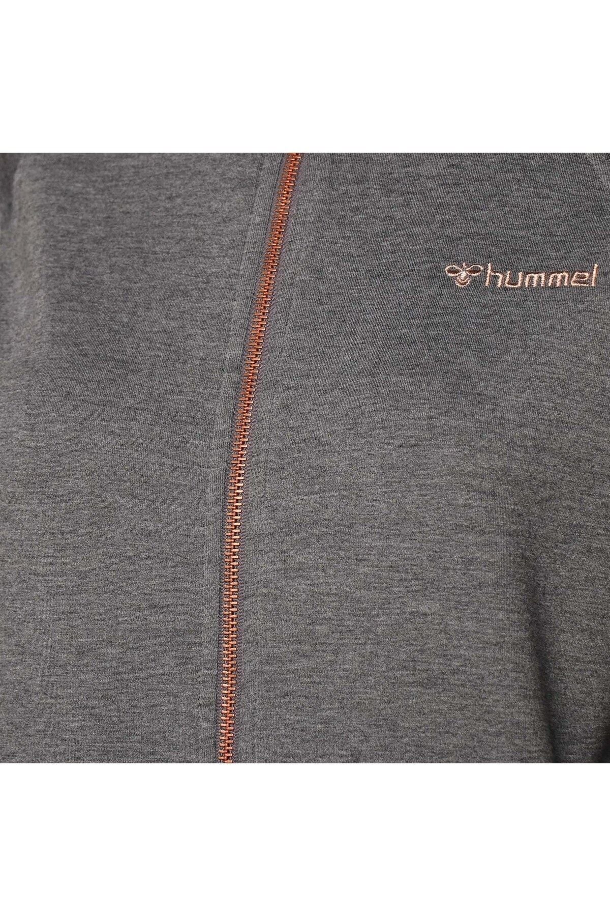 سویشرت خاکستری زنانه ژاکت yssum اورجینال hummel