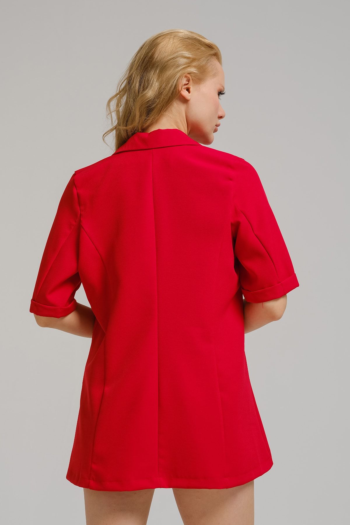 Red short sales sleeve jacket