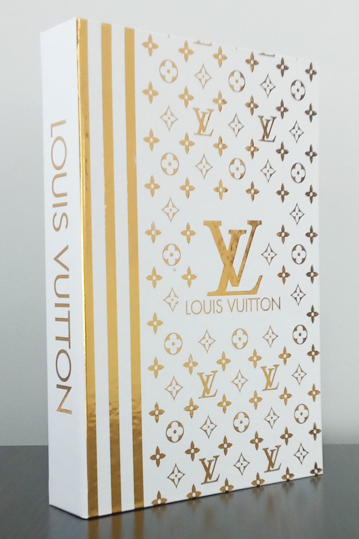 Decorative Book Boxes ( Louis Vuitton White Gold )
