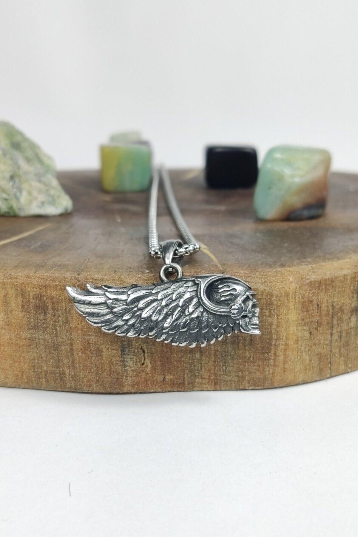Ayya Aksesuar-Steel Necklace 316l And Hells Angel Biker Pendant Necklace Ring 3
