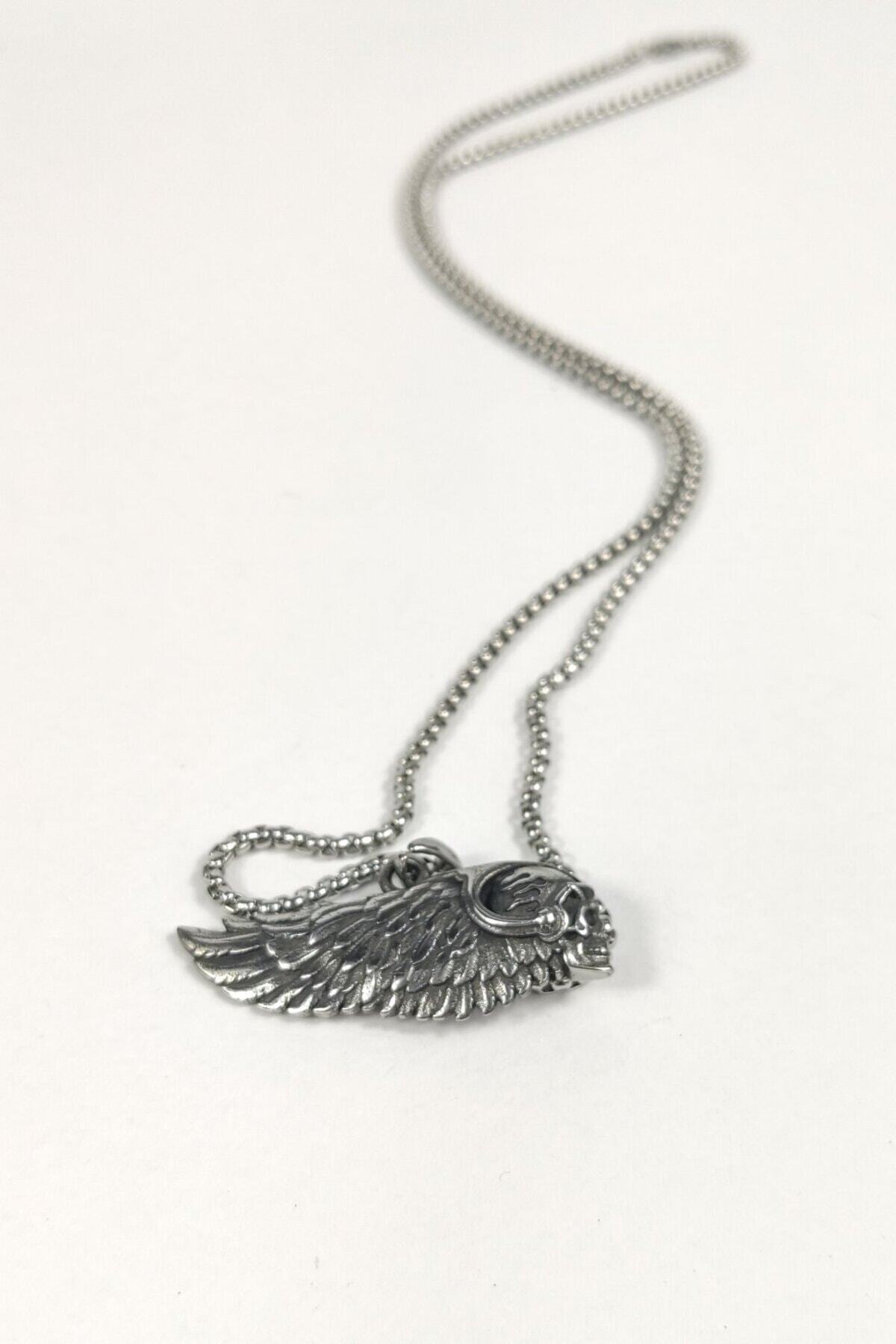 Ayya Aksesuar-Steel Necklace 316l And Hells Angel Biker Pendant Necklace Ring 5