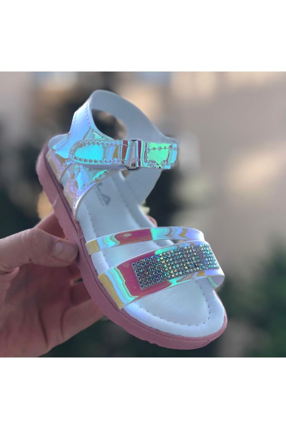 Pandalina Girl s Hologram Stone Sandals Trendyol