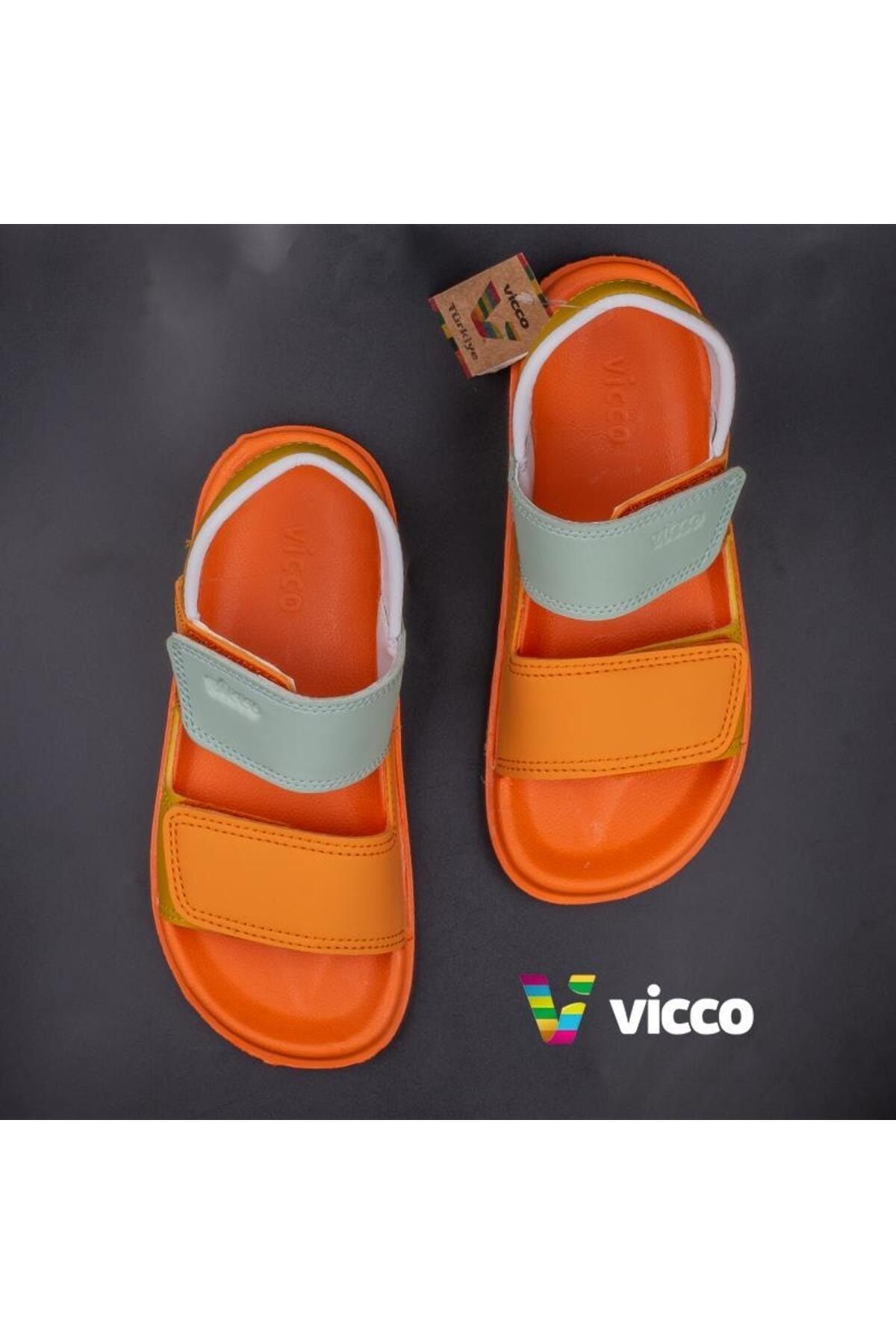 صندل نارنجی دخترانه و پسرانه بچگانه ان Light Orange Krixi Vicco