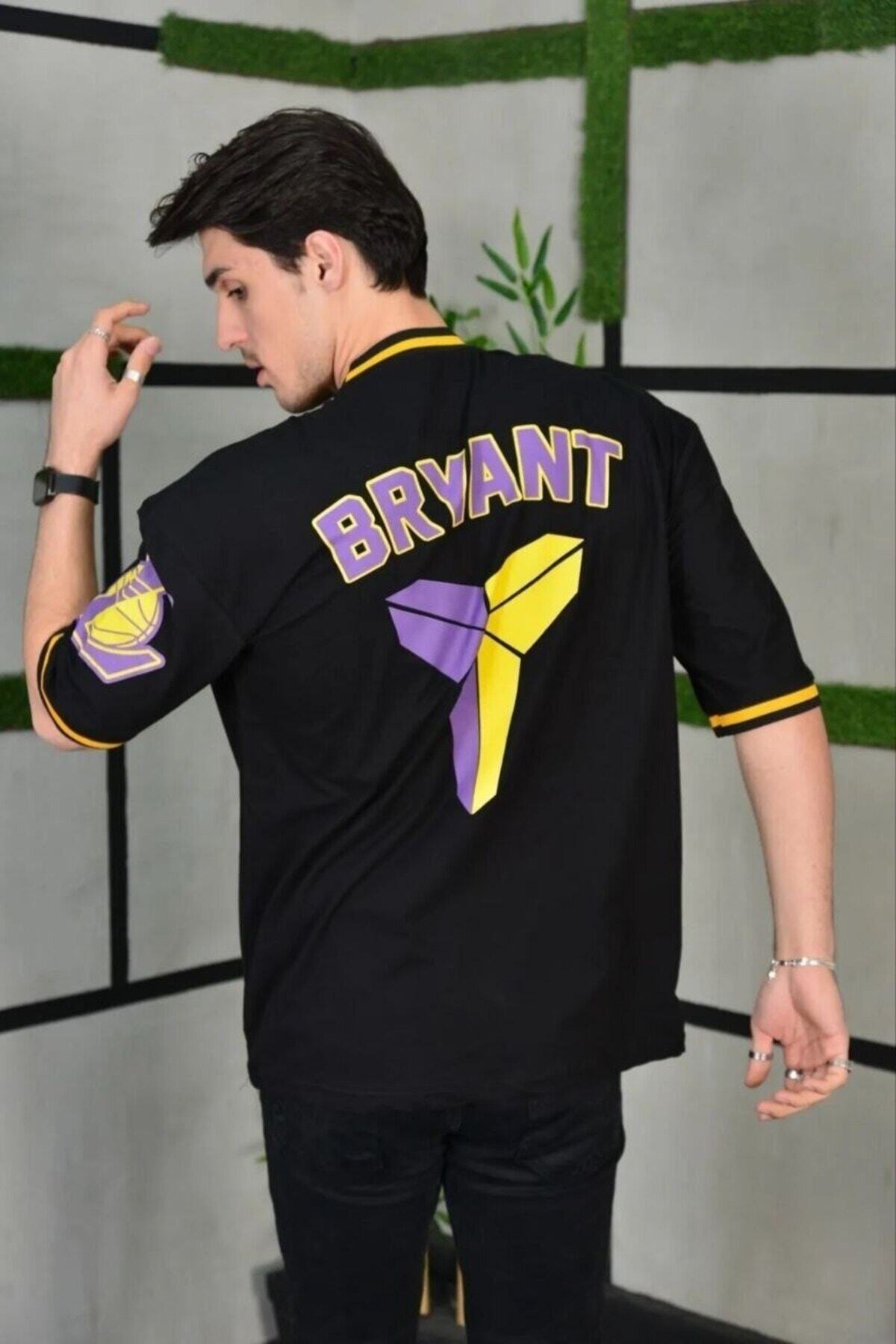 Lakers Bryant Sırt Baskılı Oversize Siyah T-shirt