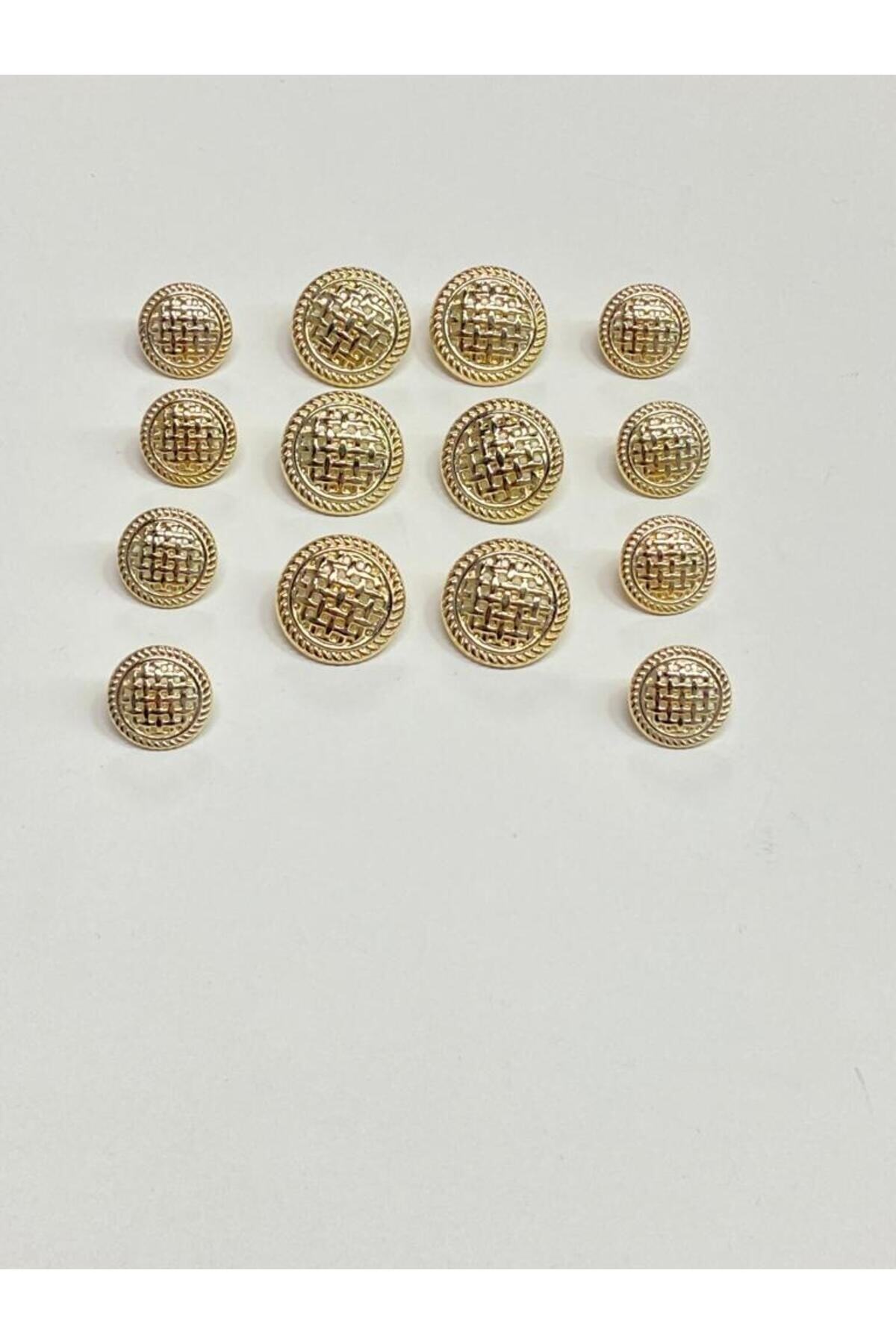 Blazer Jacket Button Set Mesh Model Gold
